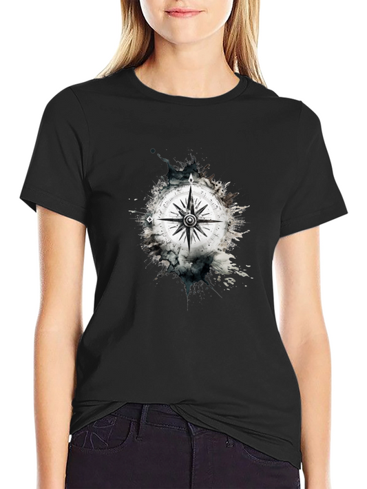 Compass Graphic Tee - Black Cotton Blend
