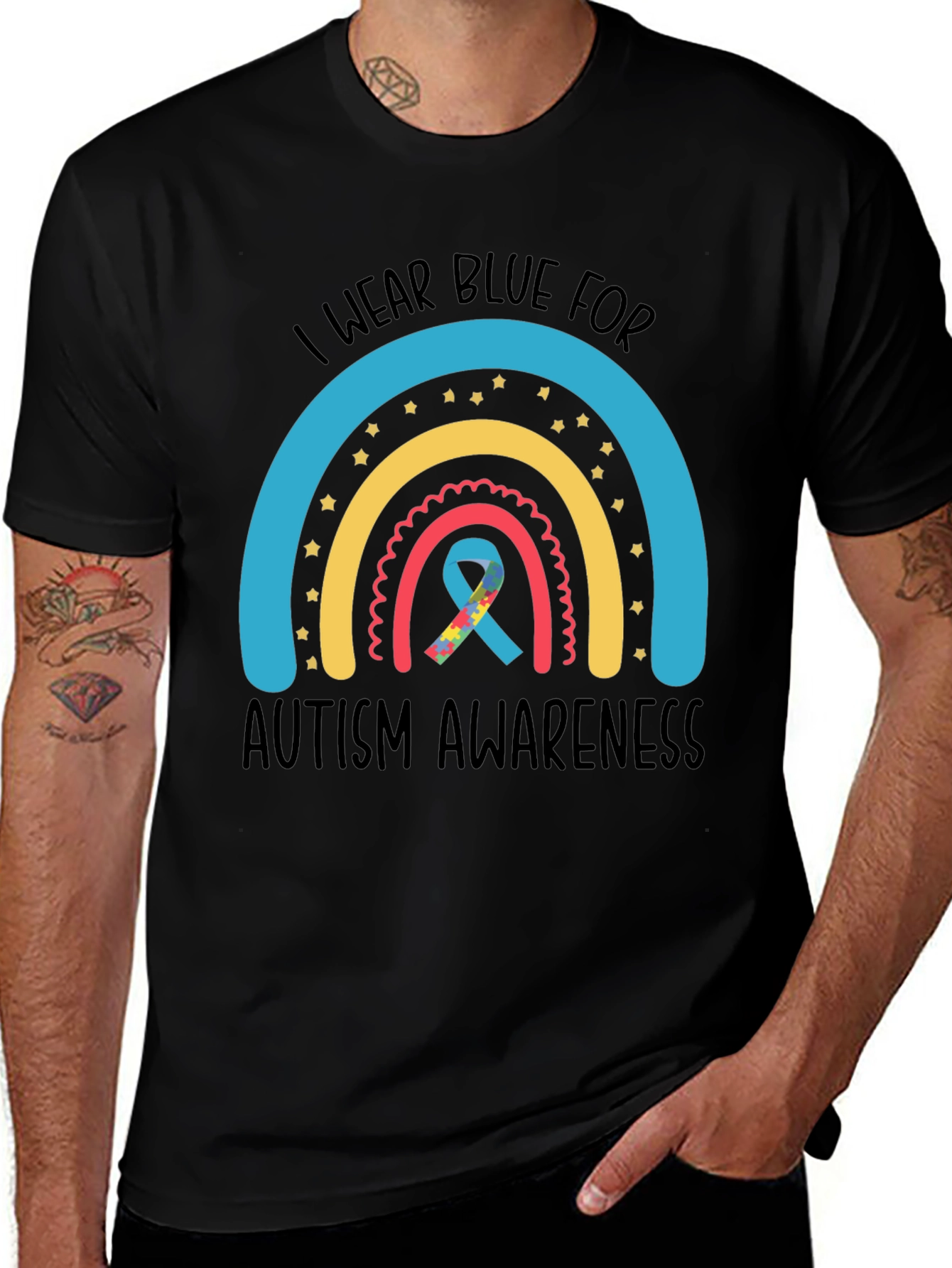 Autism Awareness Rainbow Graphic Tee