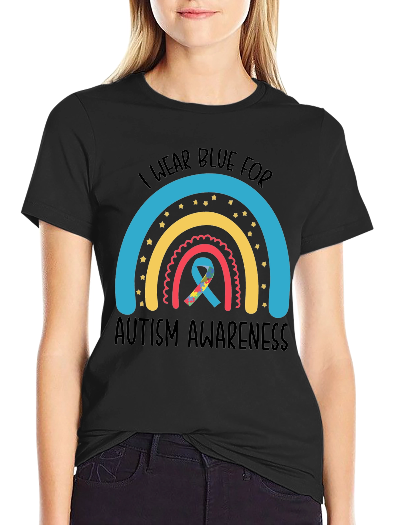 Autism Awareness Rainbow Graphic Tee