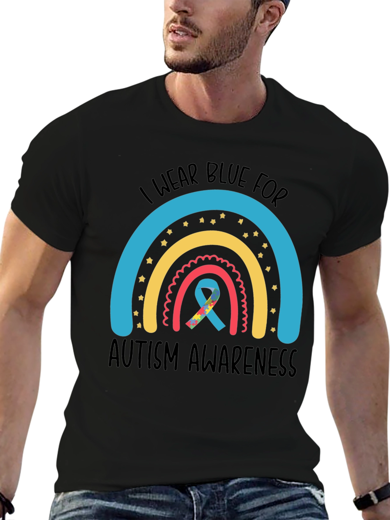 Autism Awareness Rainbow Graphic Tee