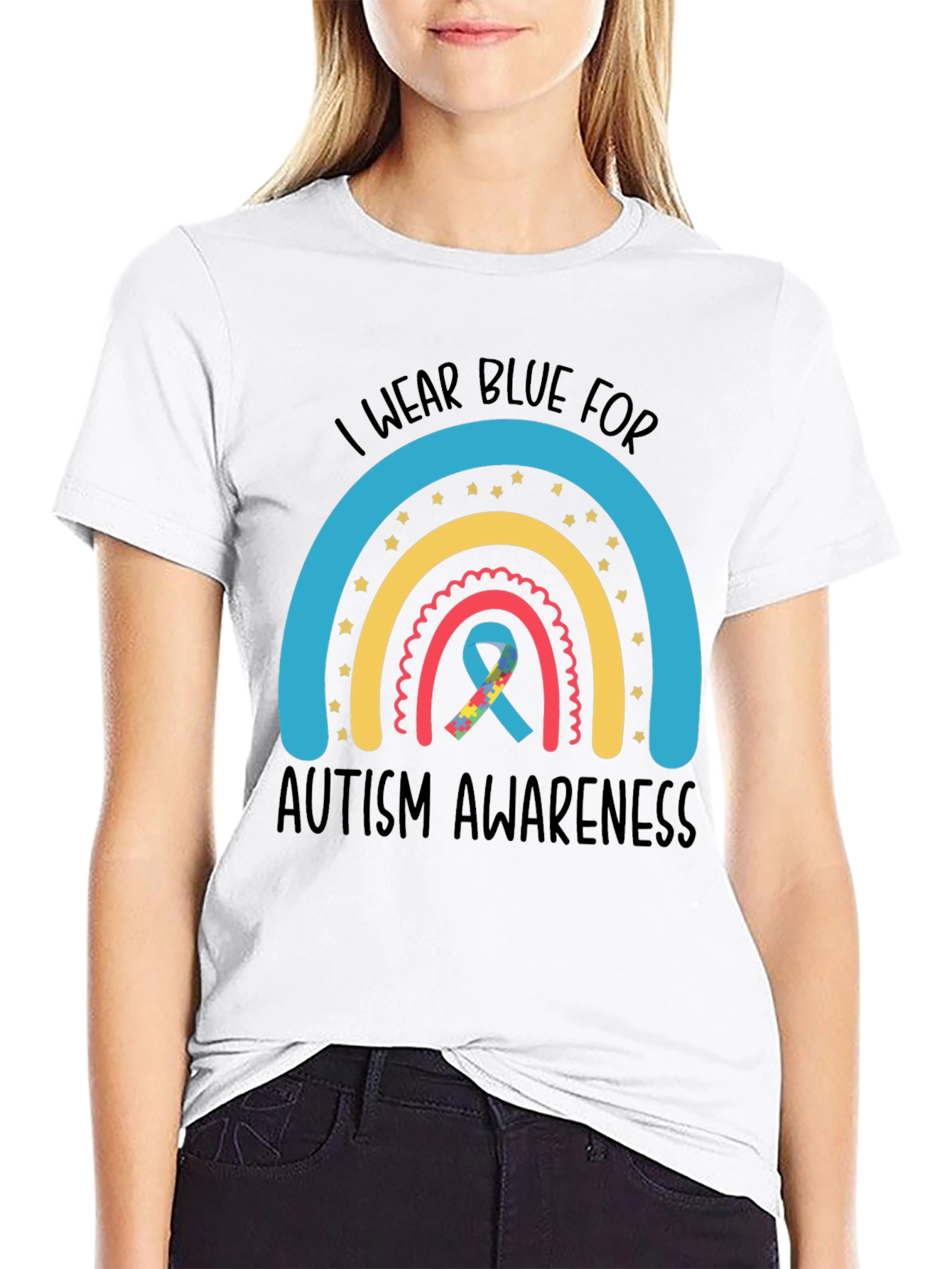 Autism Awareness Rainbow Graphic Tee