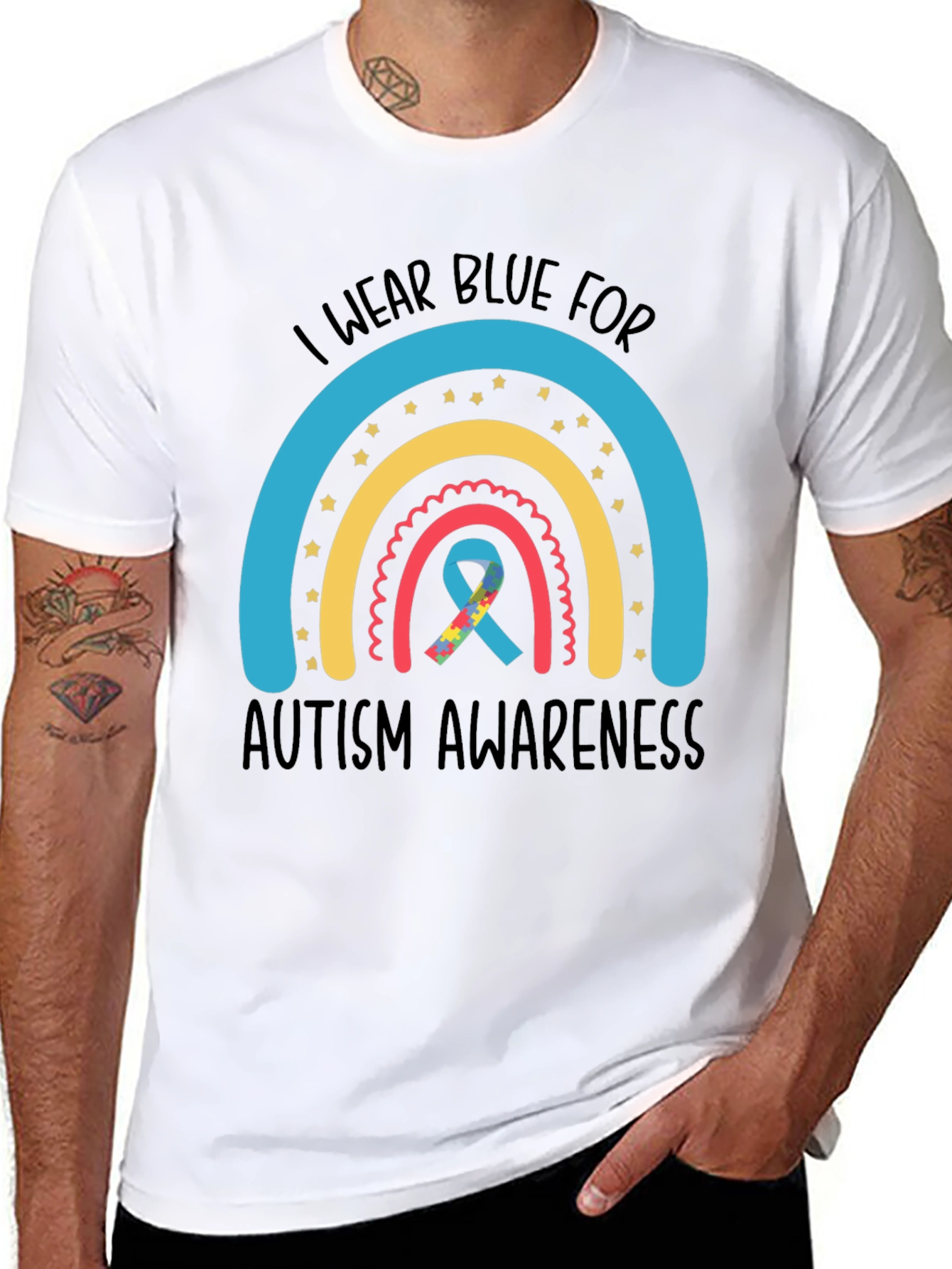 Autism Awareness Rainbow Graphic Tee