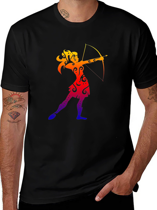 Archer Graphic Tee - Black Casual T-Shirt