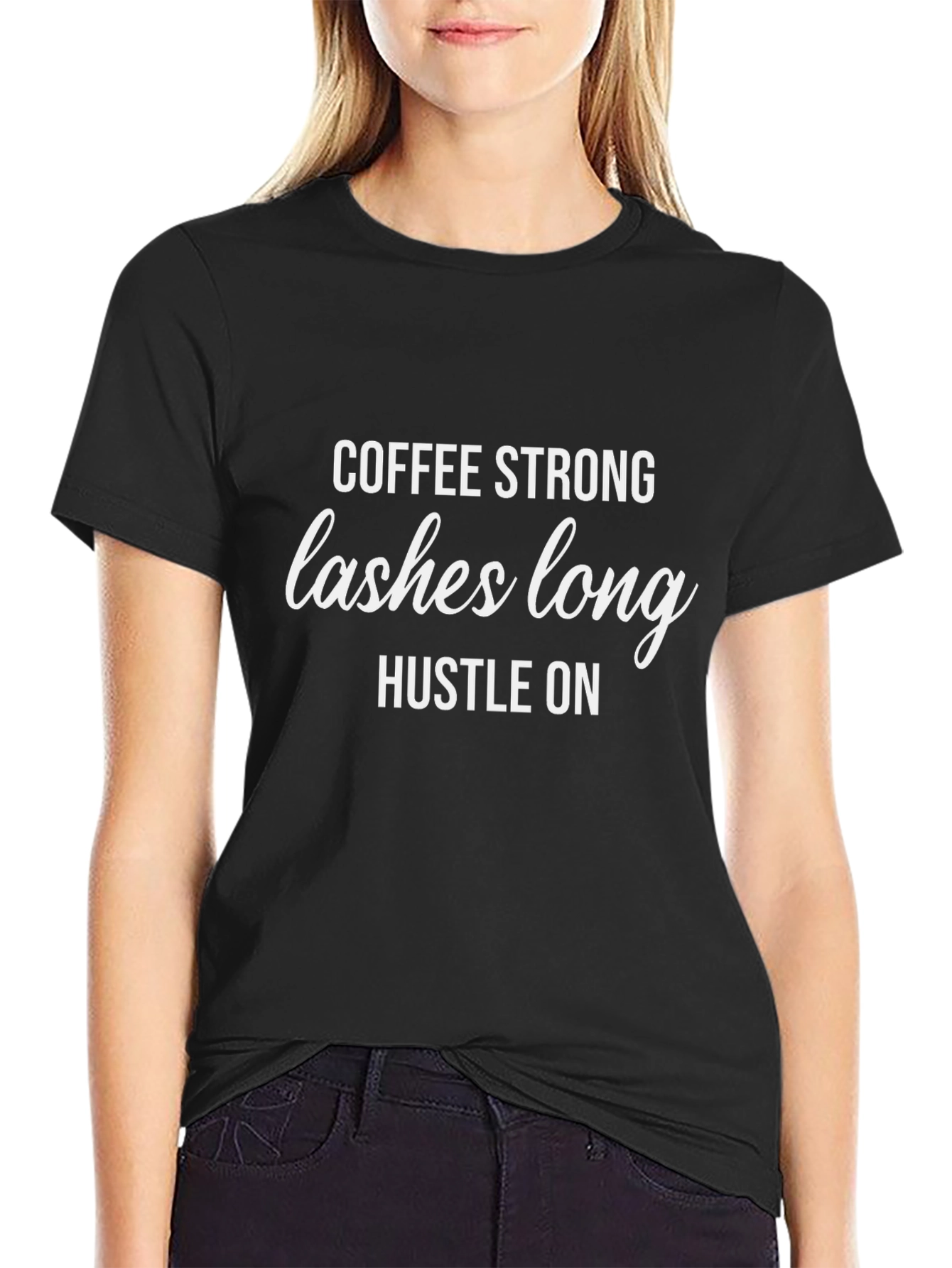 Coffee Strong Lashes Long T-Shirt