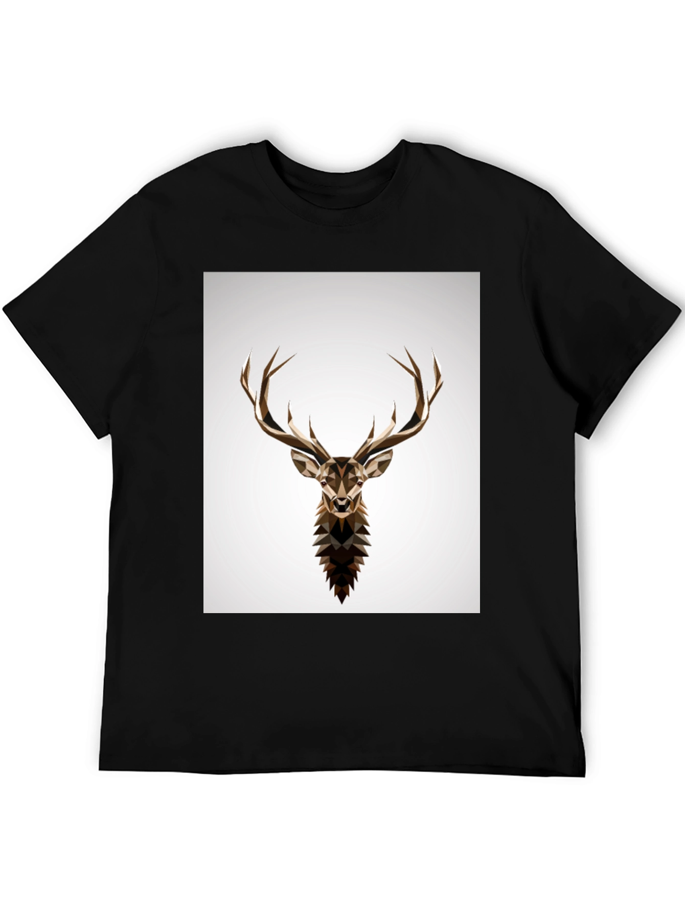 Geometric Deer Head Graphic T-Shirt