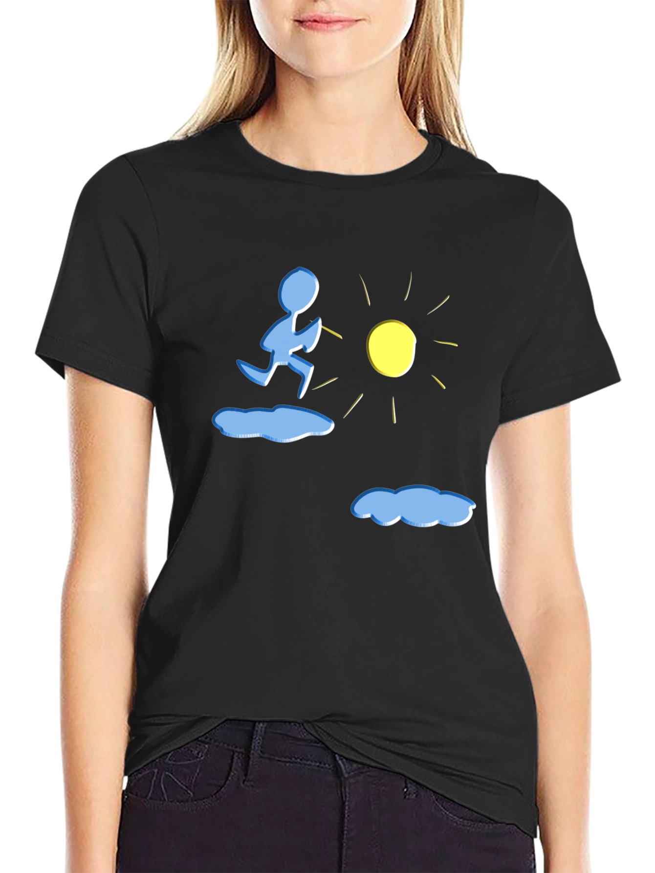 Running to the Sun Black Graphic Tee
