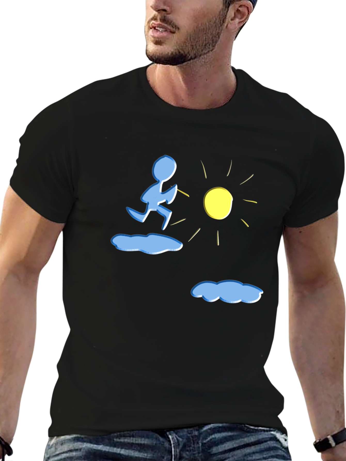 Running to the Sun Black Graphic Tee