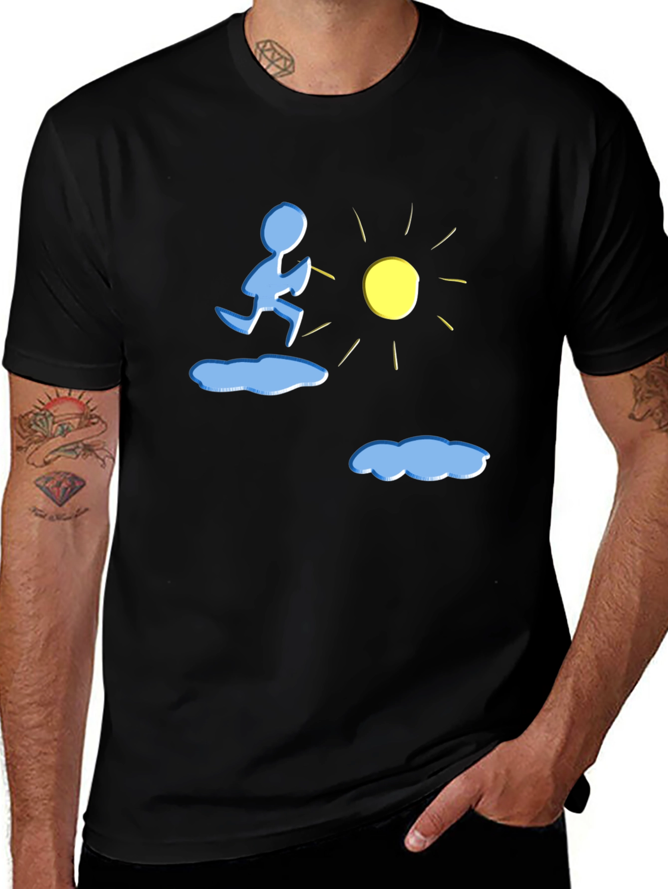 Running to the Sun Black Graphic Tee