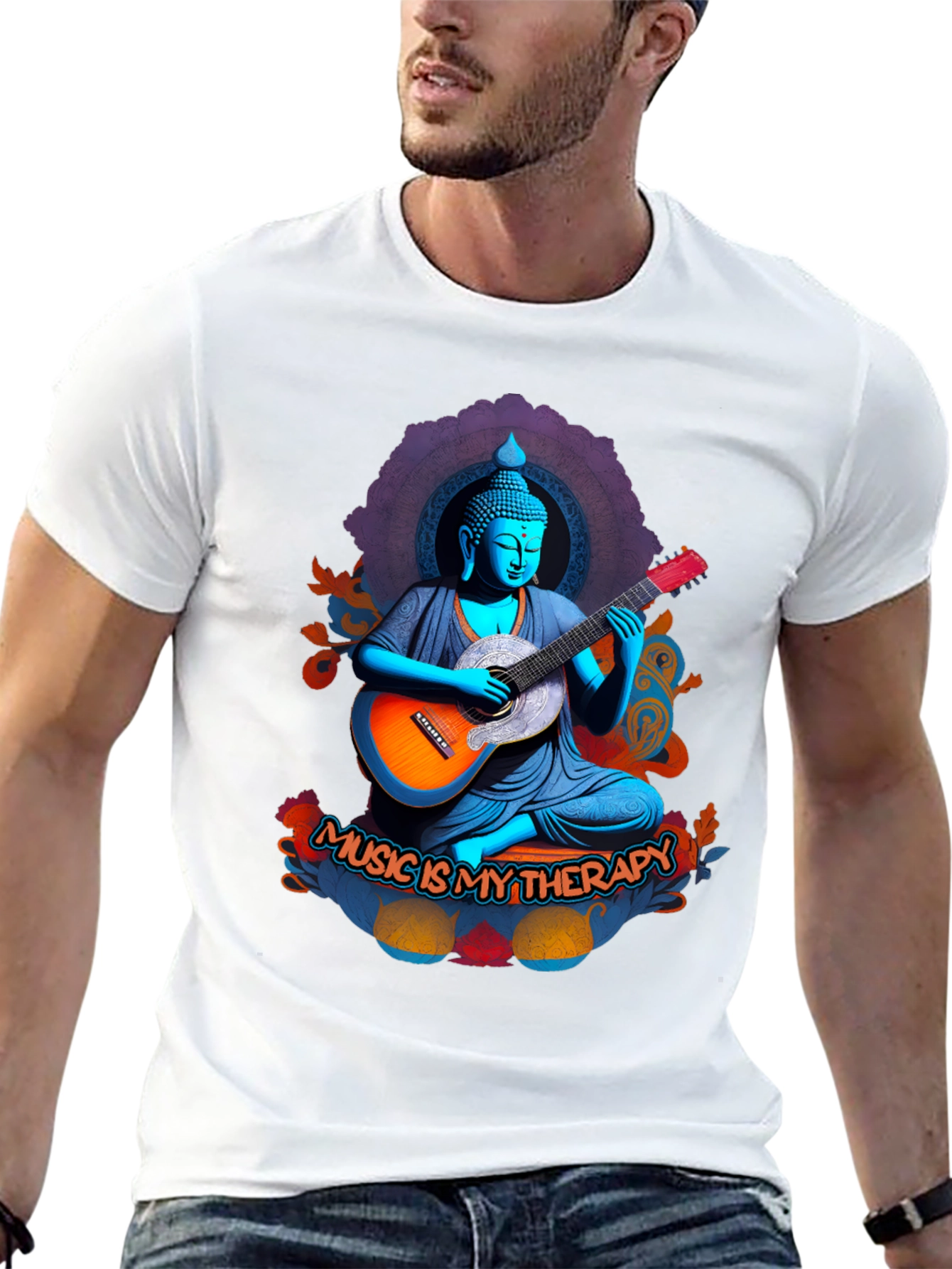 Buddha Music Therapy Graphic Tee