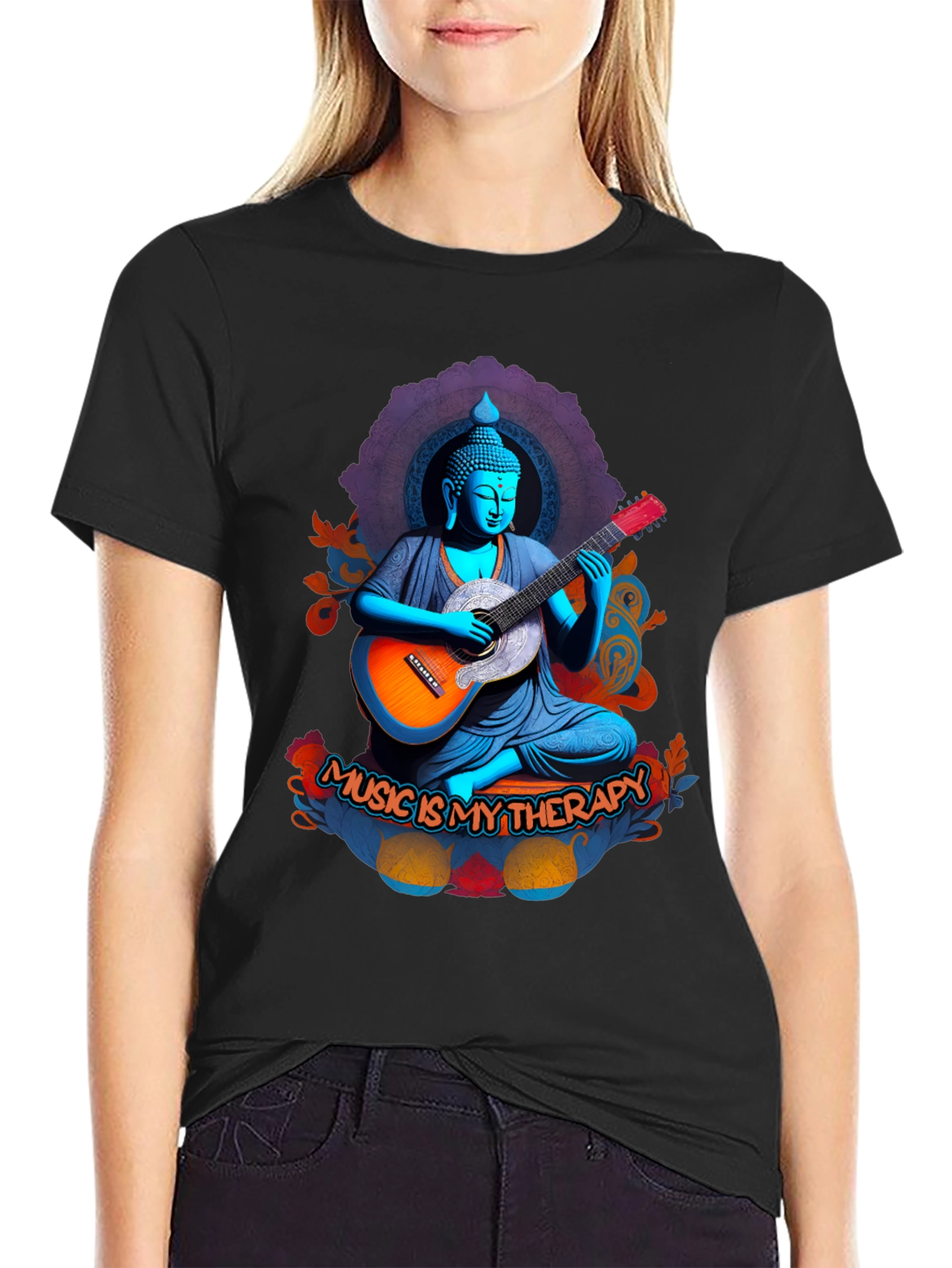 Buddha Music Therapy Graphic Tee