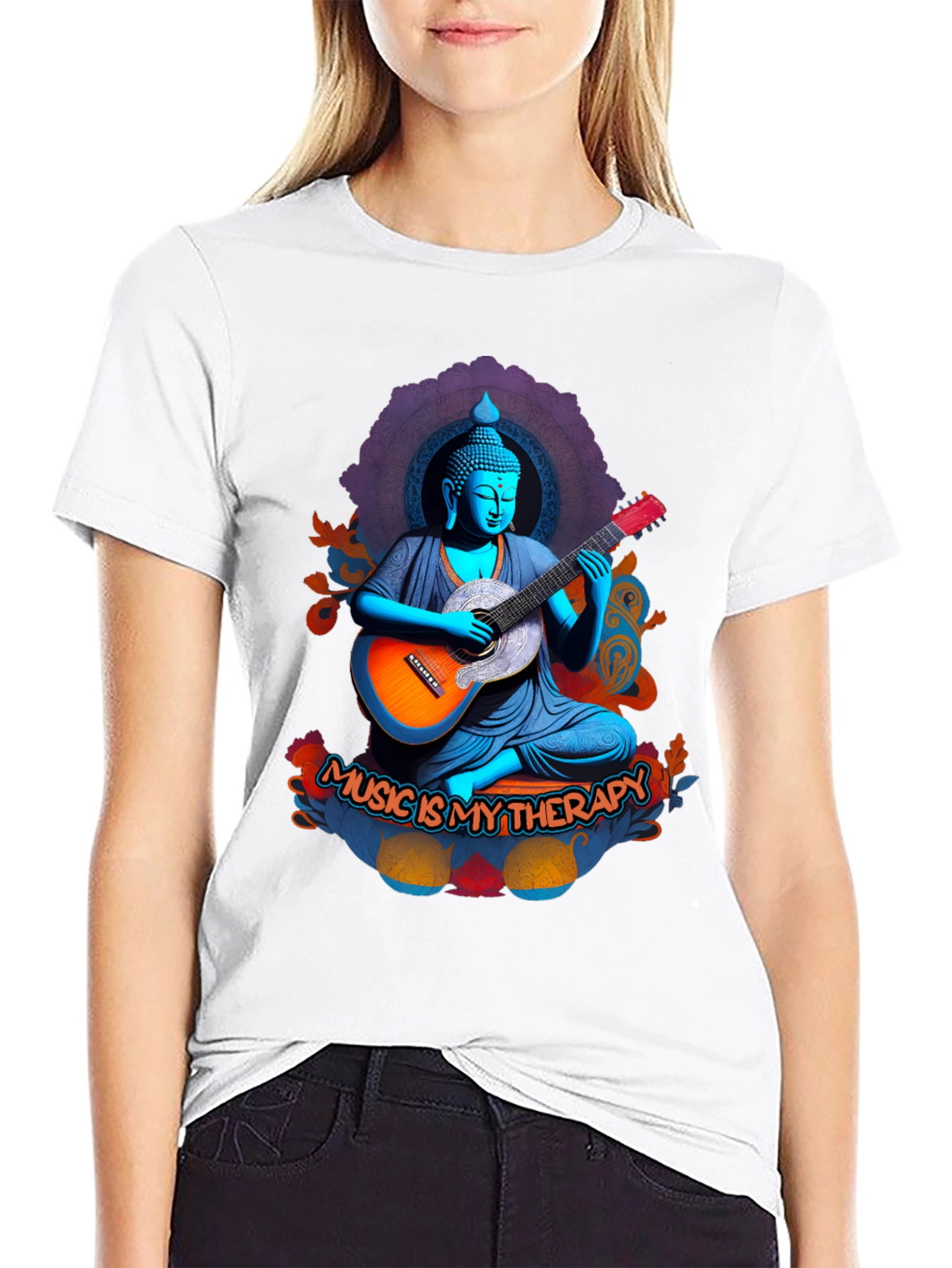 Buddha Music Therapy Graphic Tee