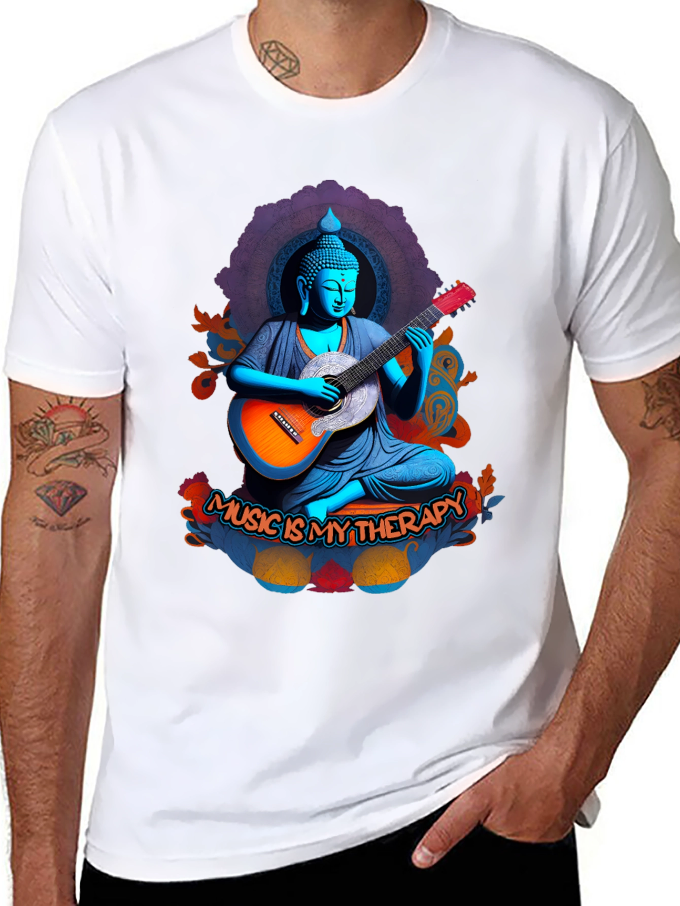 Buddha Music Therapy Graphic Tee
