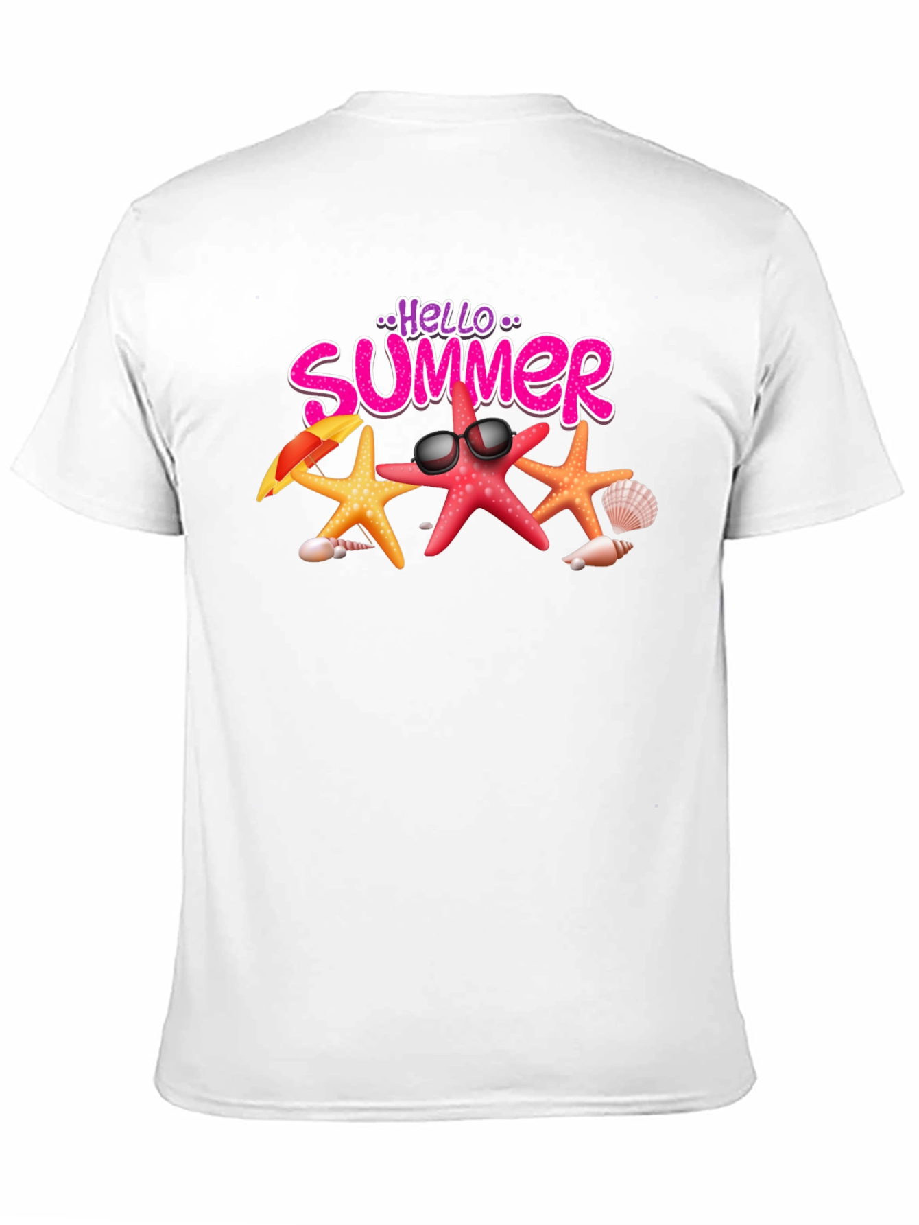 Hello Summer Starfish Graphic Tee - Black