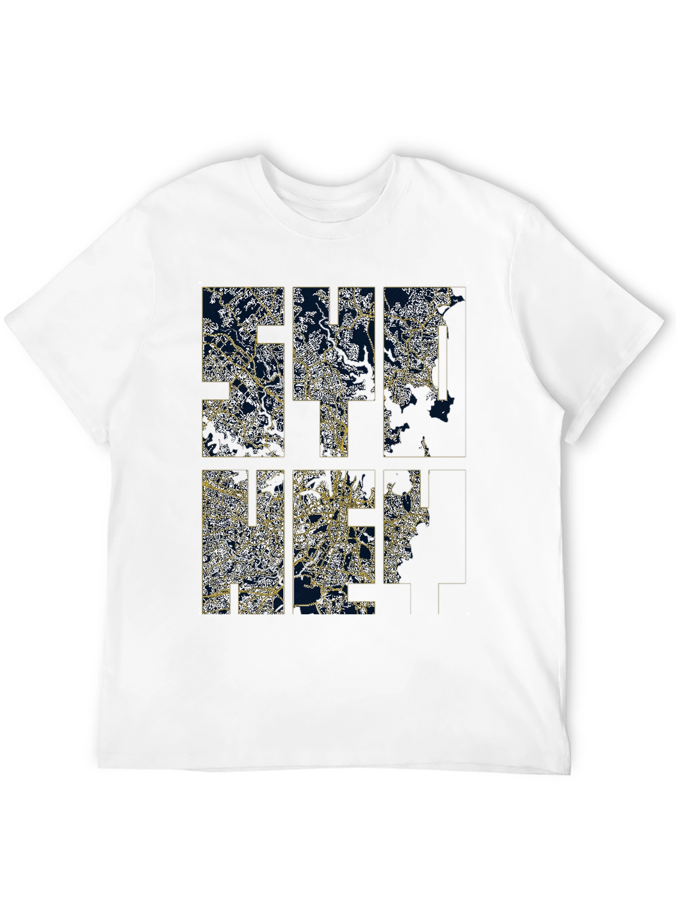 Stylish Black Graphic Tee - Cityscape Design