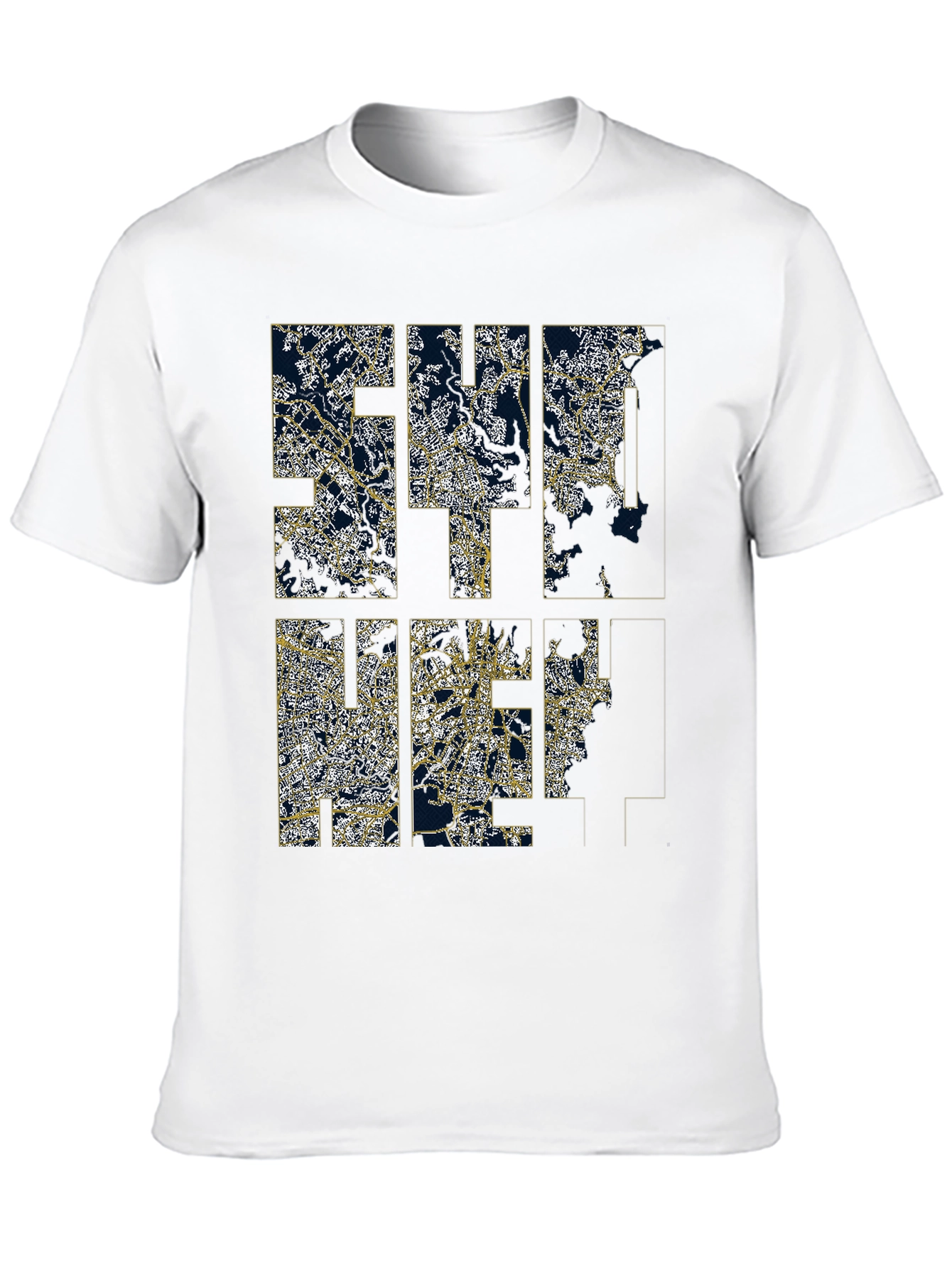Stylish Black Graphic Tee - Cityscape Design