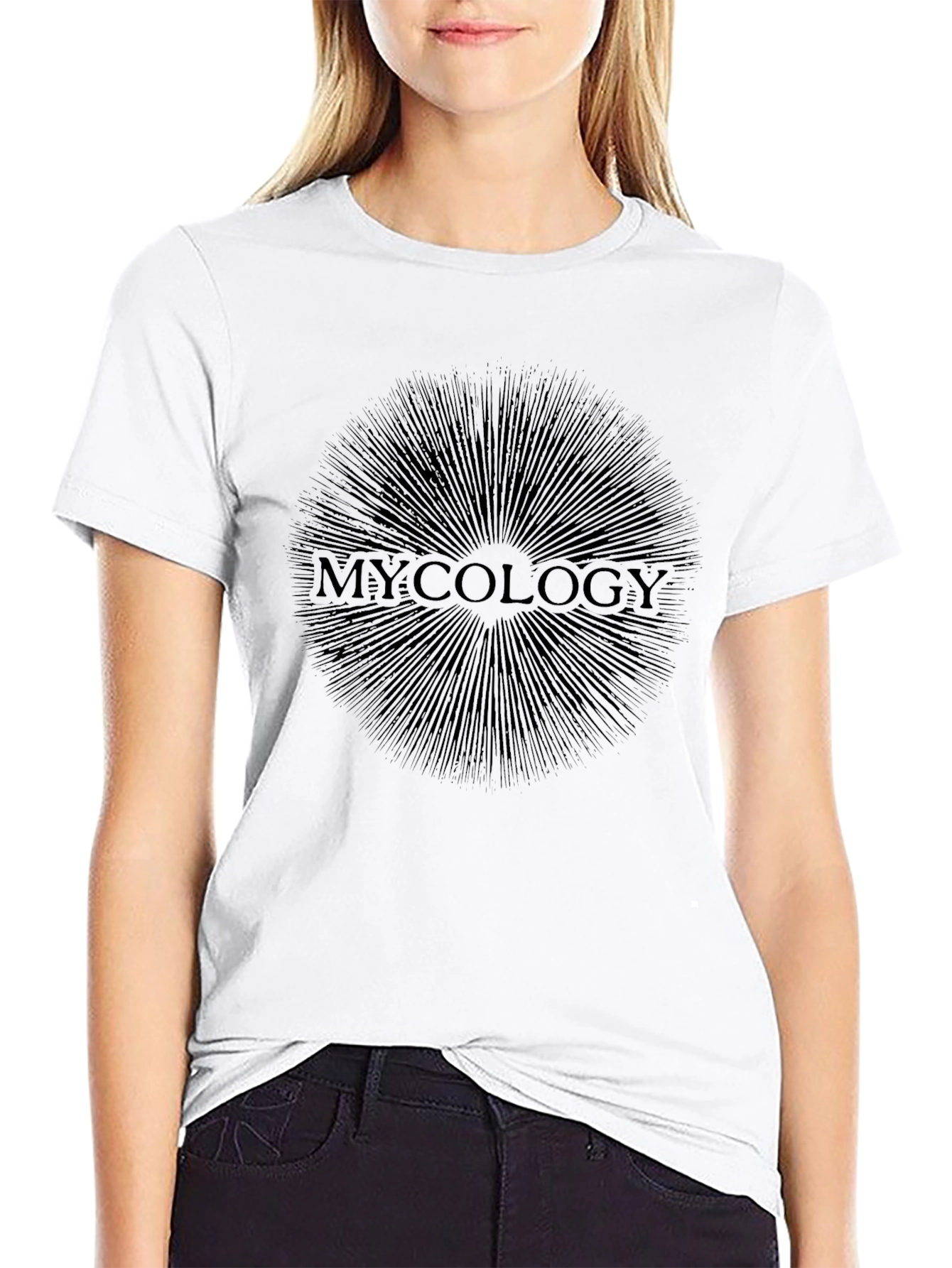 Mycology T-Shirt - Mushroom Spore Print - Black