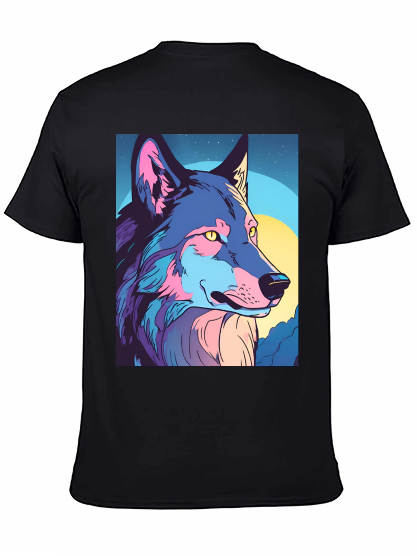 Wolf Graphic Tee - Stylish Mens Black T-Shirt