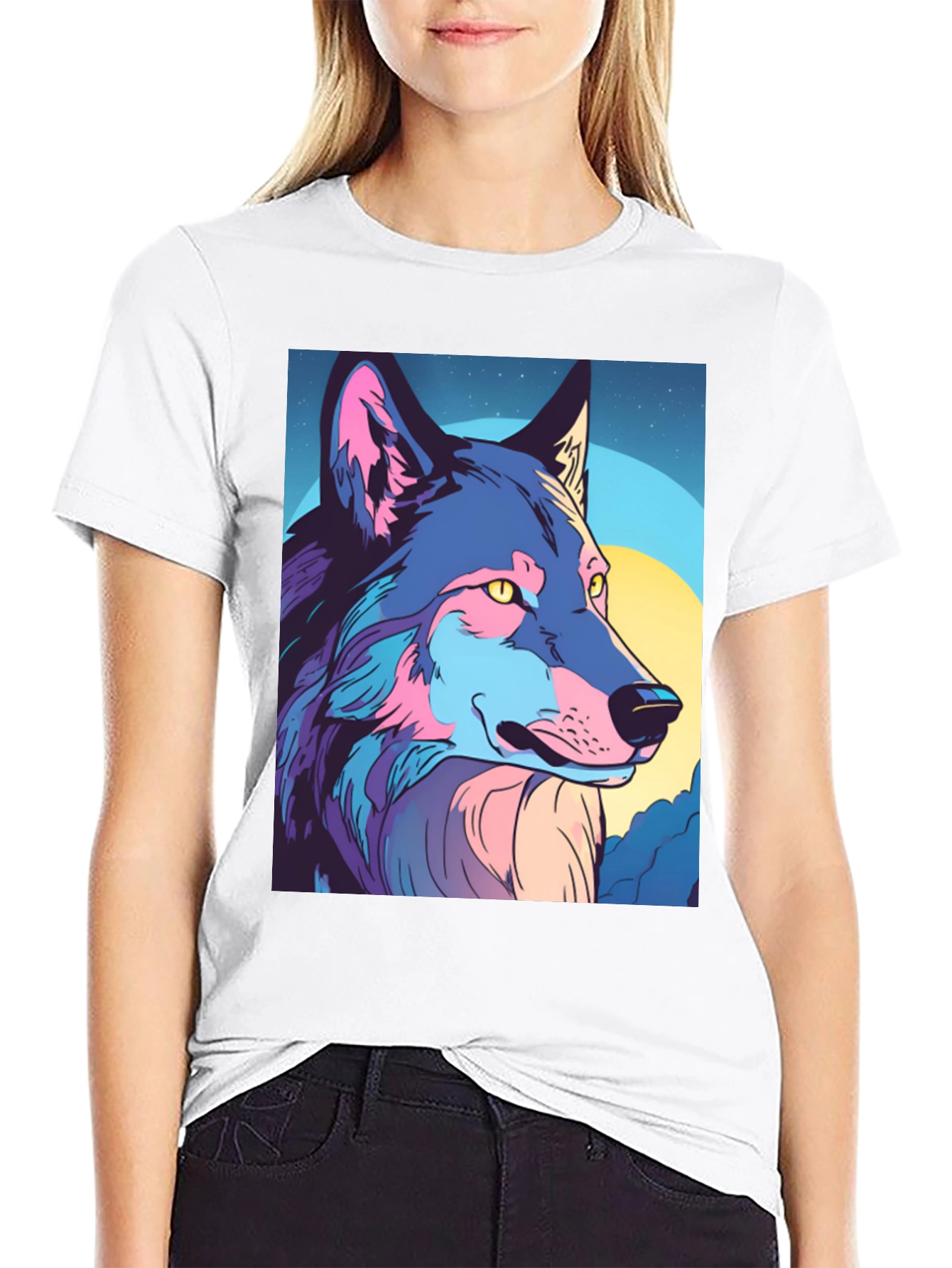 Wolf Graphic Tee - Stylish Mens Black T-Shirt