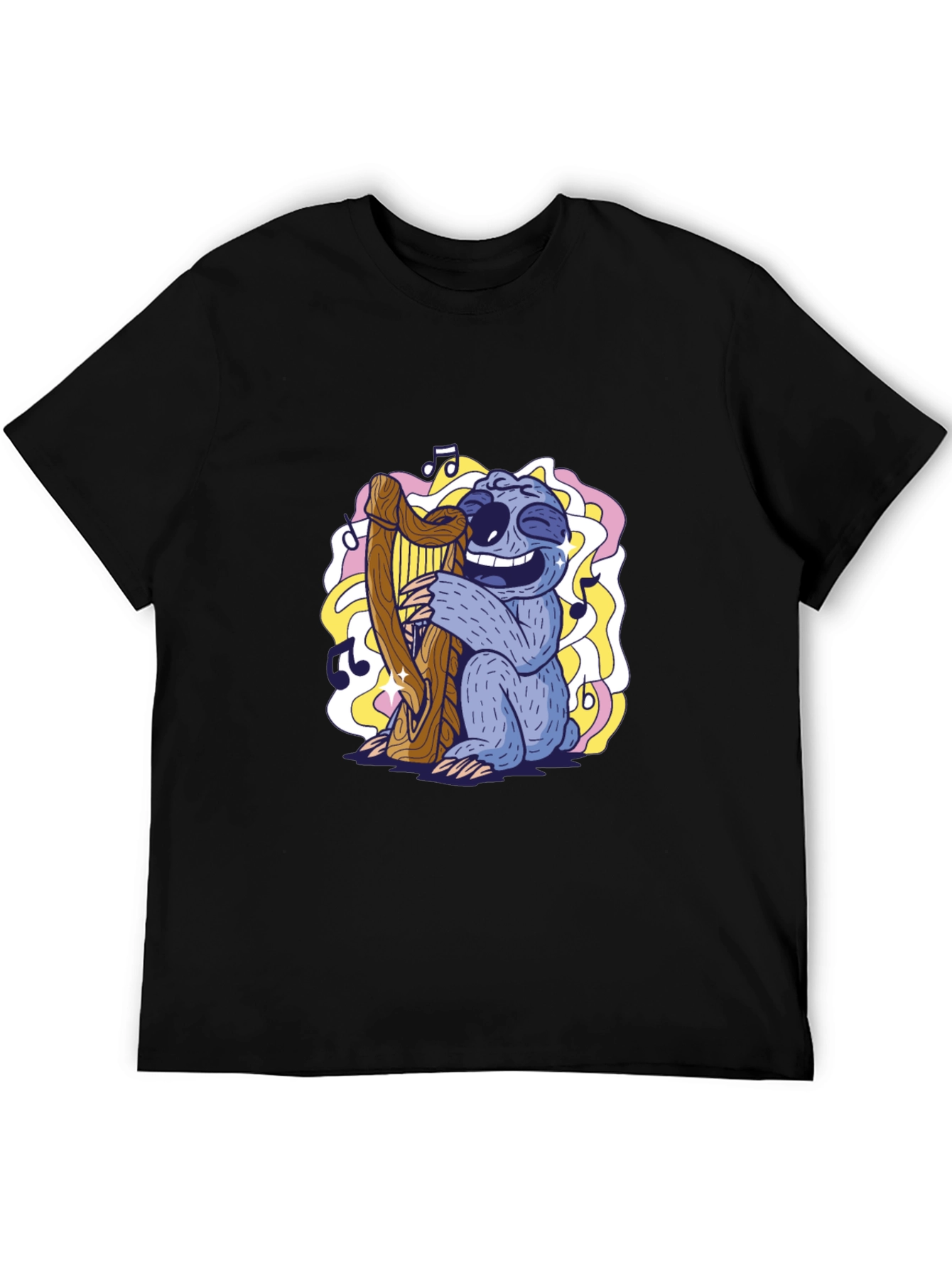 Sloth Harpist Graphic Tee - Fun Music Lovers Shirt