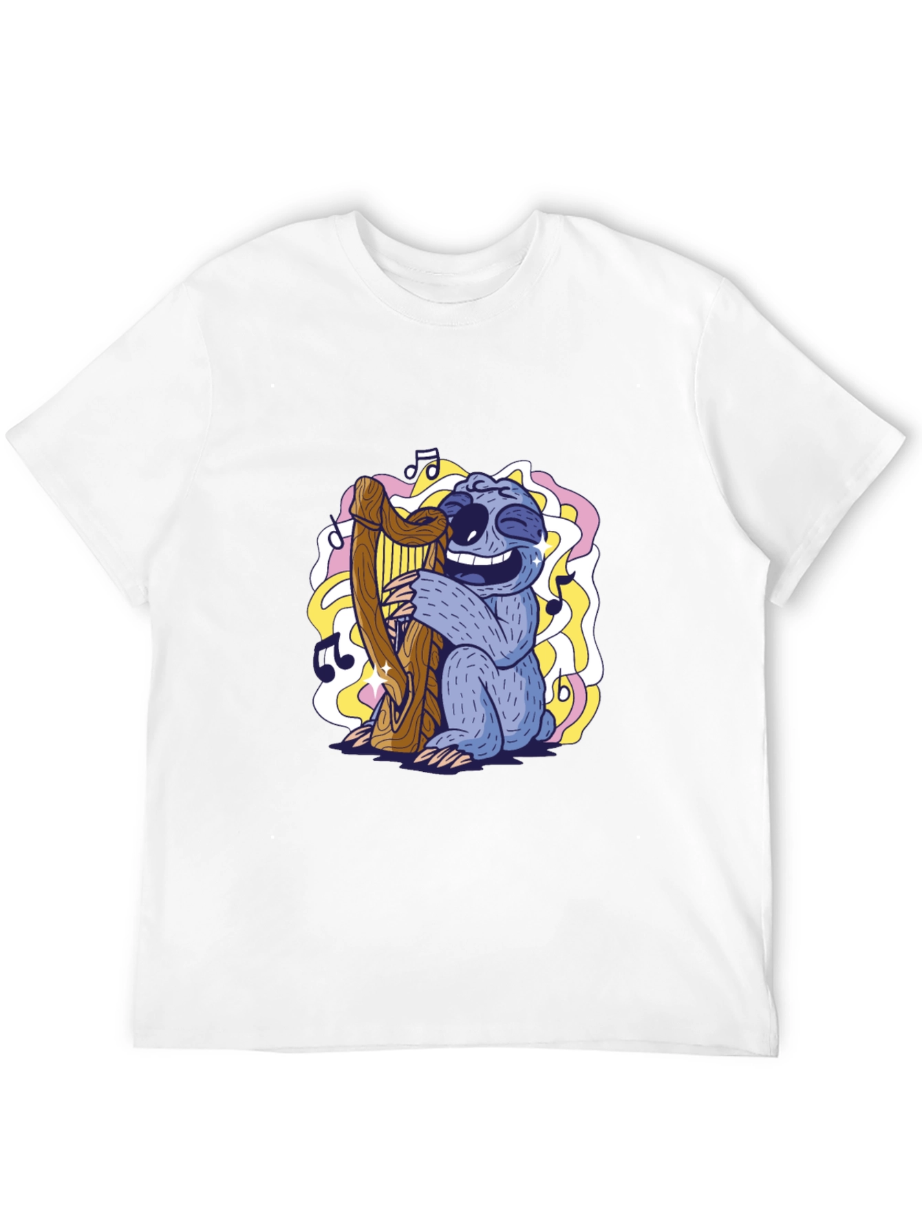 Sloth Harpist Graphic Tee - Fun Music Lovers Shirt