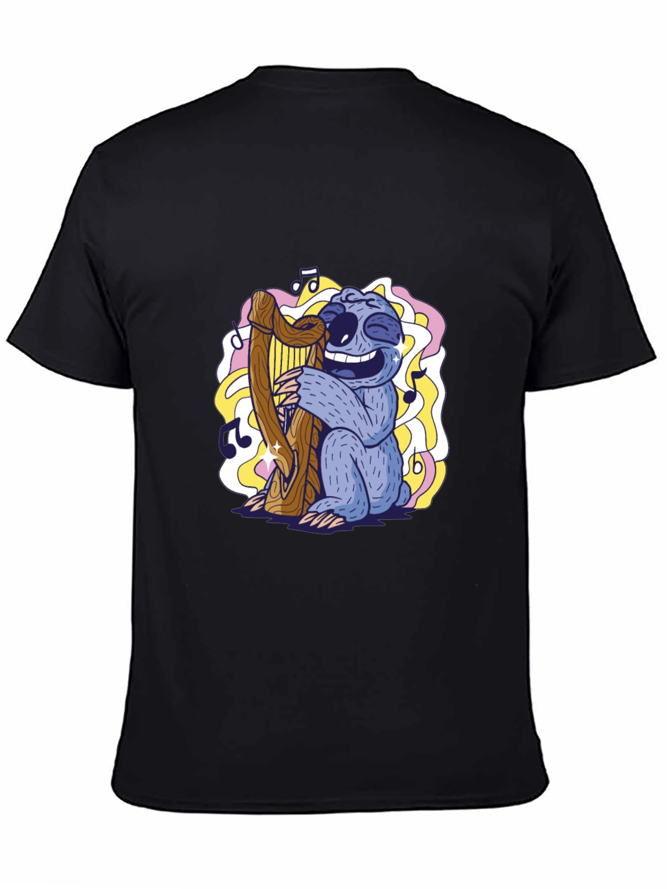 Sloth Harpist Graphic Tee - Fun Music Lovers Shirt