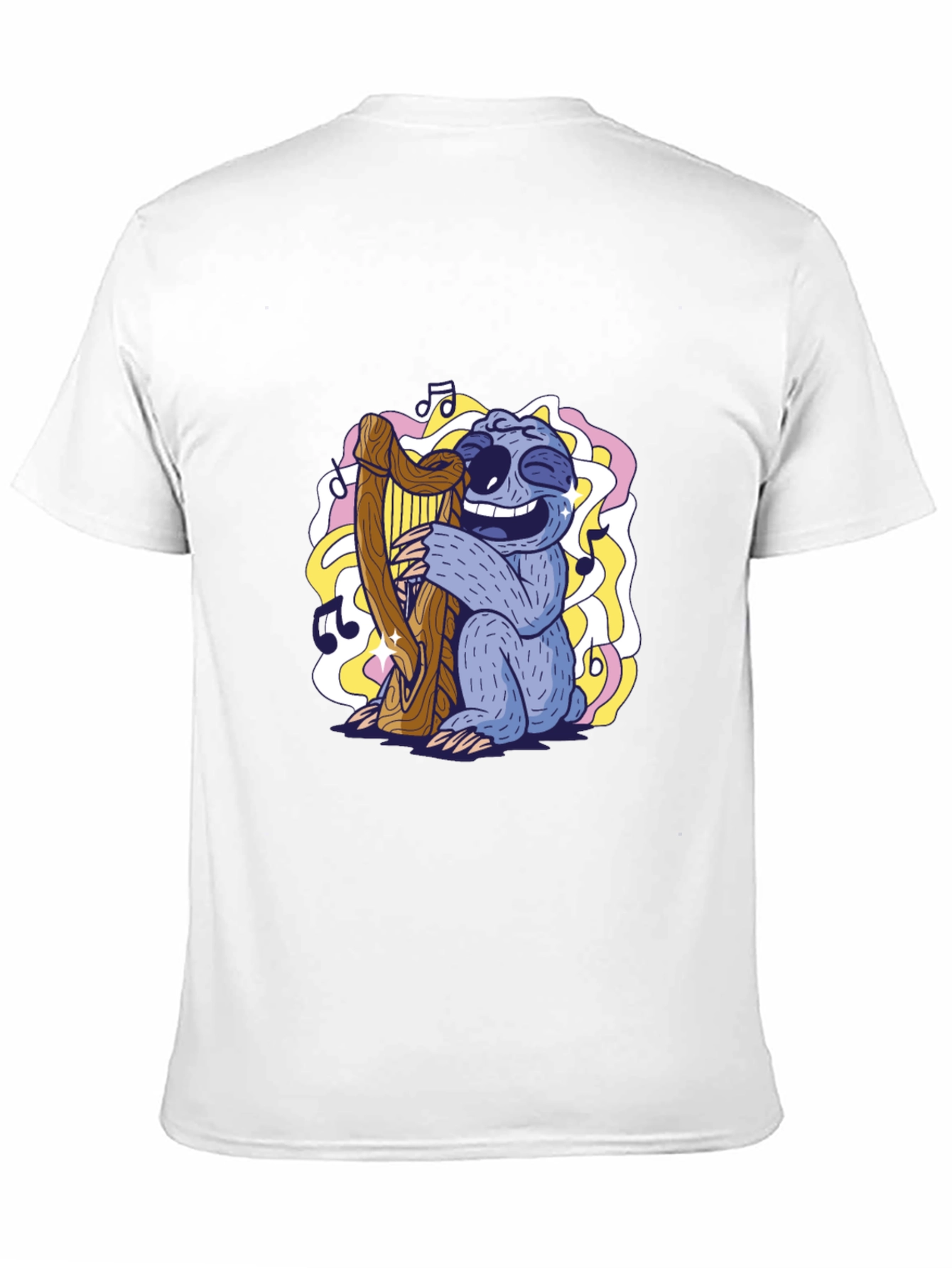 Sloth Harpist Graphic Tee - Fun Music Lovers Shirt