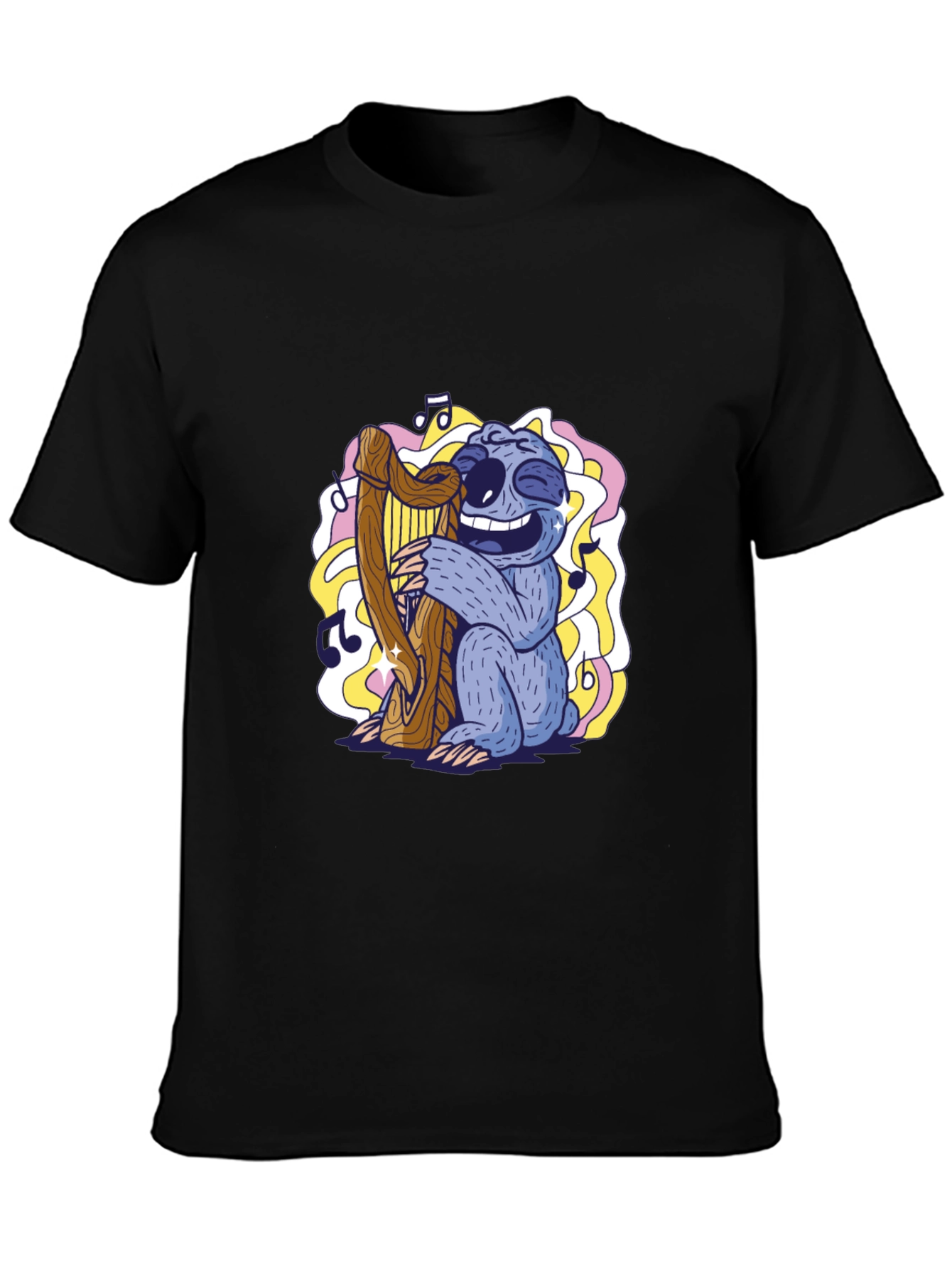 Sloth Harpist Graphic Tee - Fun Music Lovers Shirt