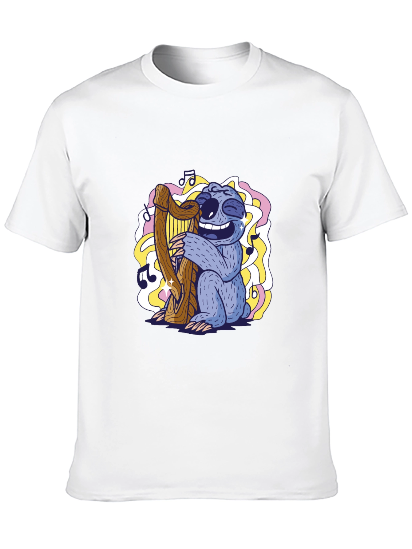 Sloth Harpist Graphic Tee - Fun Music Lovers Shirt