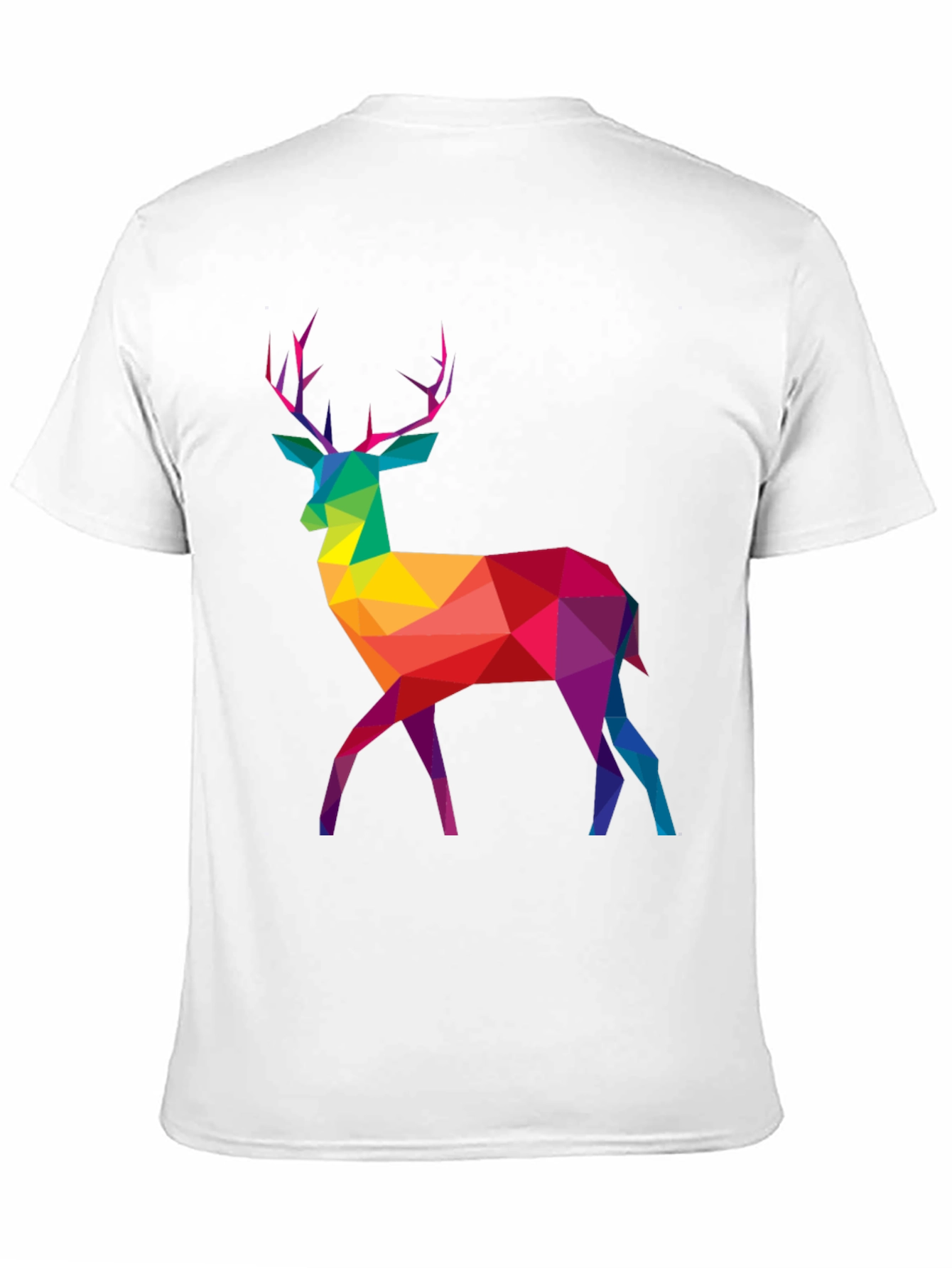 Geometric Rainbow Deer Graphic Tee - Mens Black T-Shirt