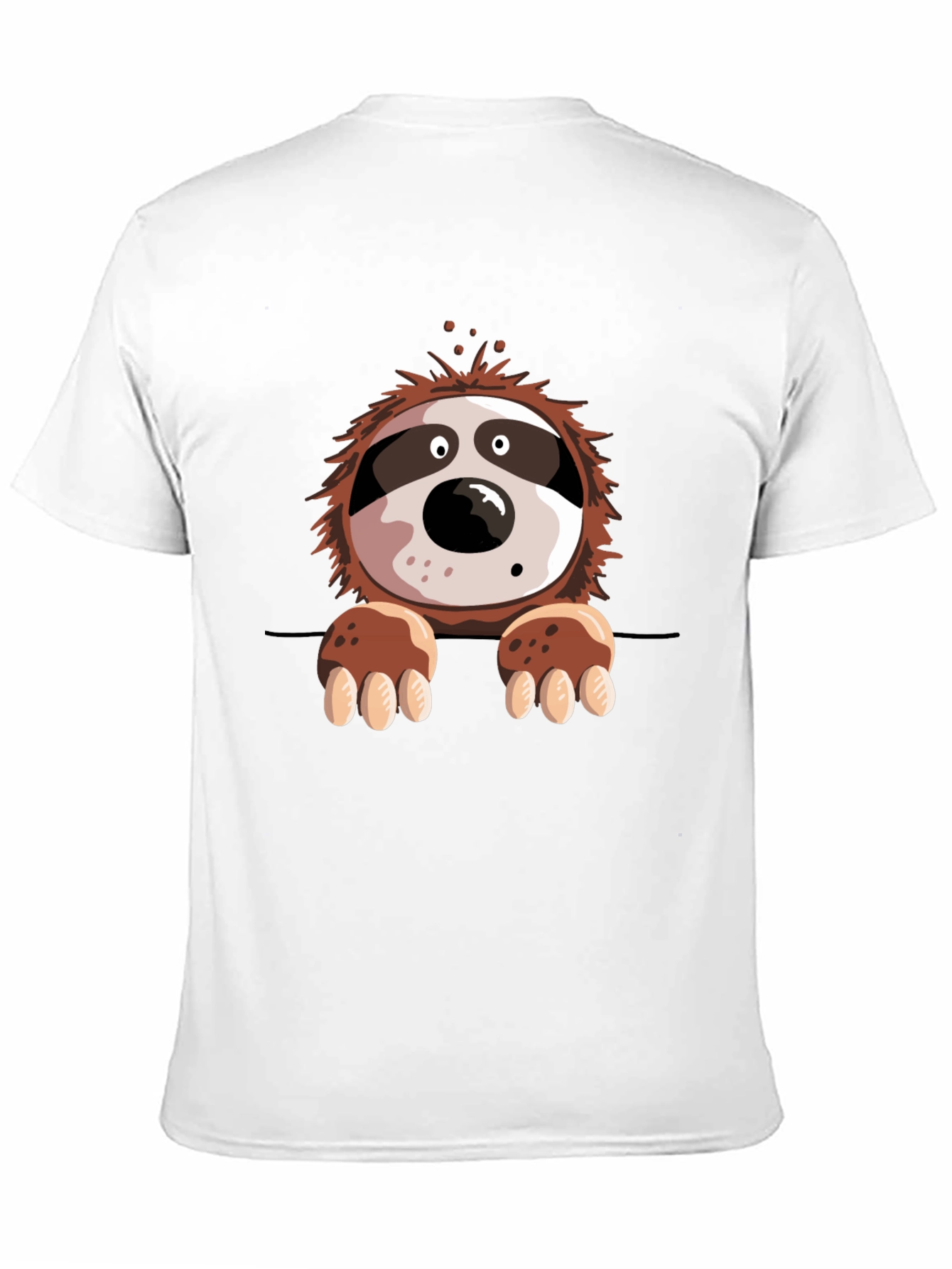Sloth Graphic Print Mens Black T-Shirt