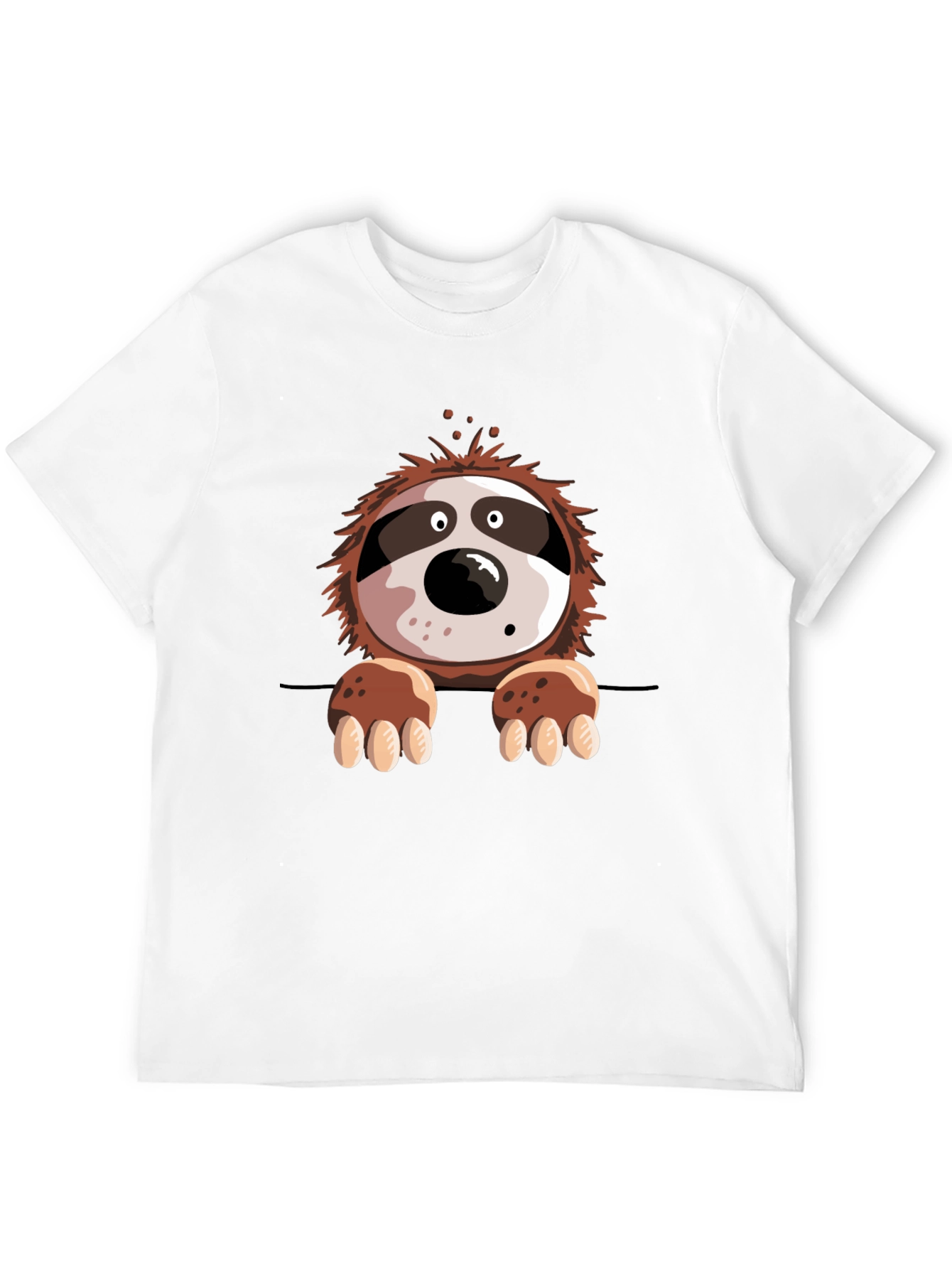 Sloth Graphic Print Mens Black T-Shirt