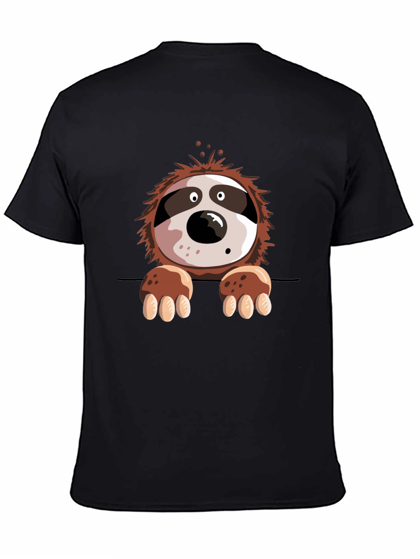 Sloth Graphic Print Mens Black T-Shirt