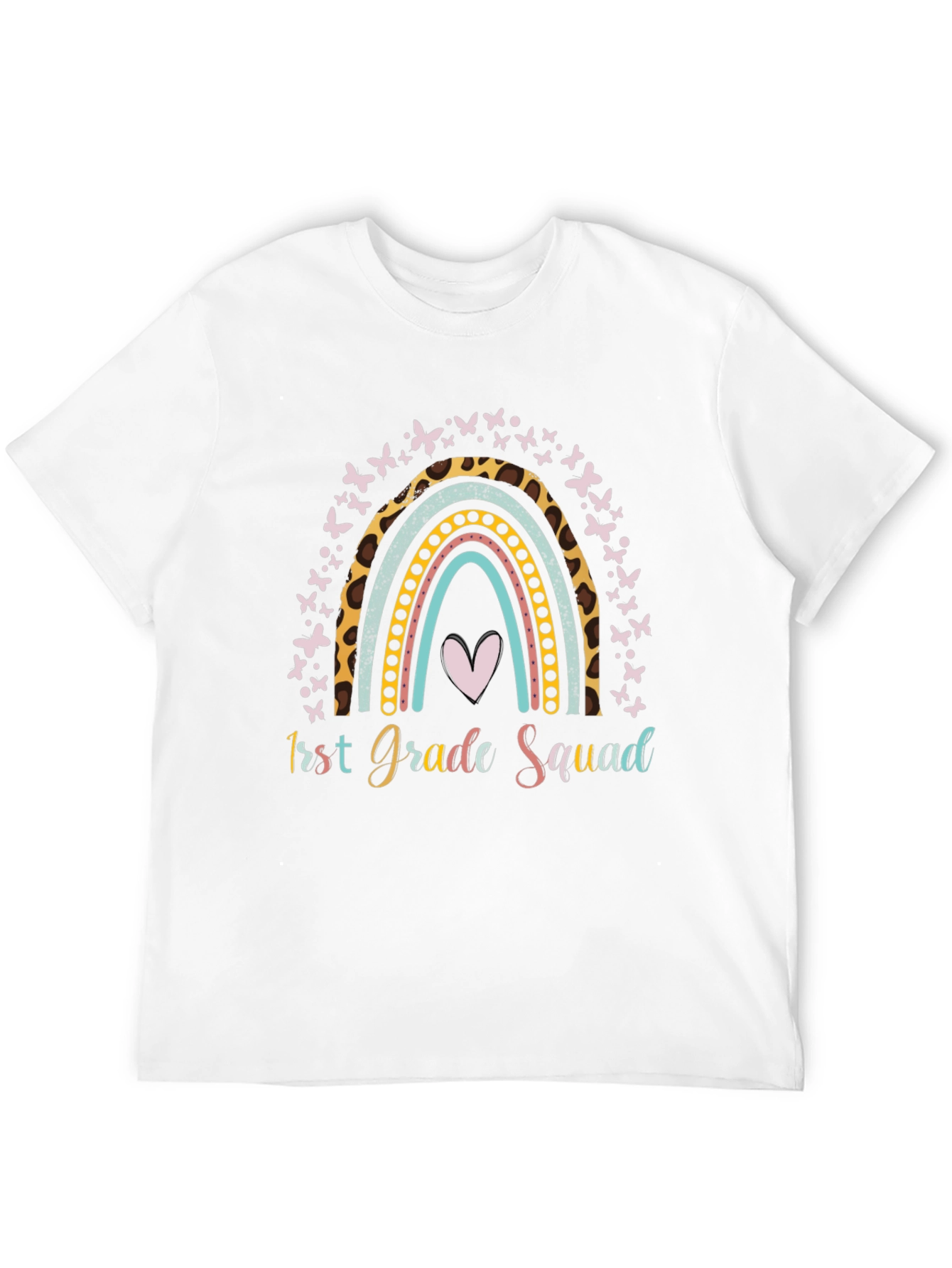 First Grade Squad Rainbow Butterfly T-Shirt