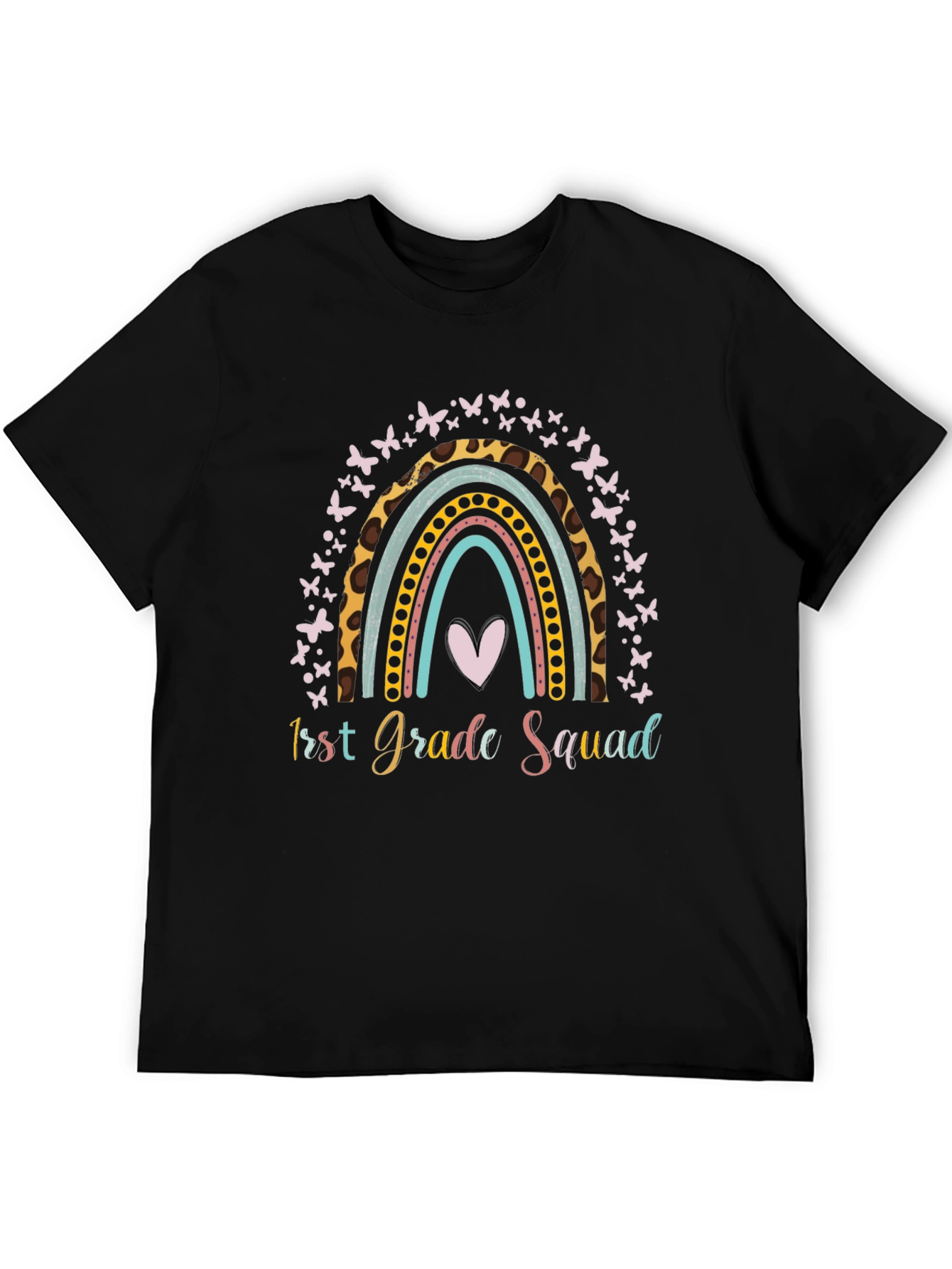 First Grade Squad Rainbow Butterfly T-Shirt