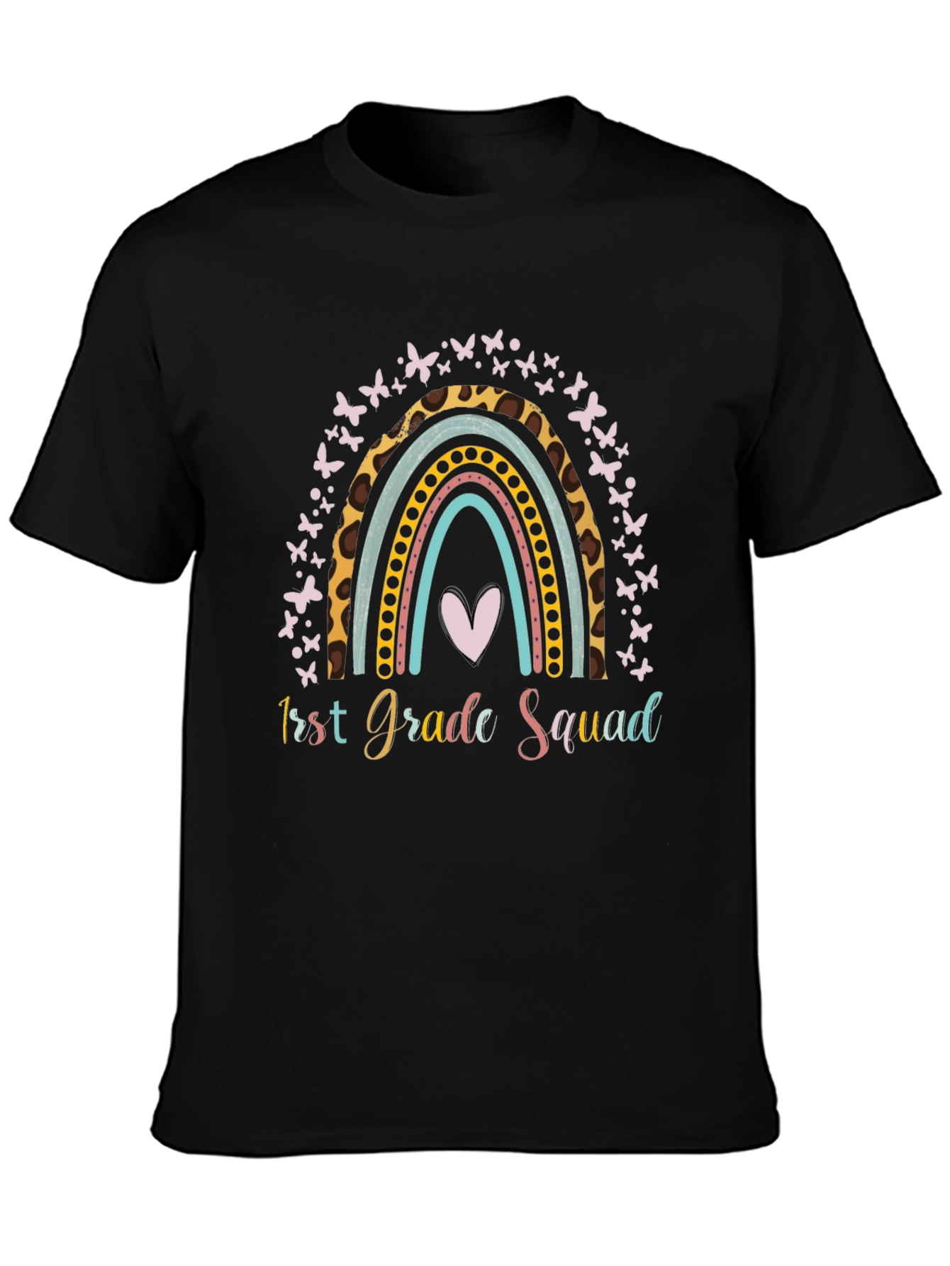 First Grade Squad Rainbow Butterfly T-Shirt