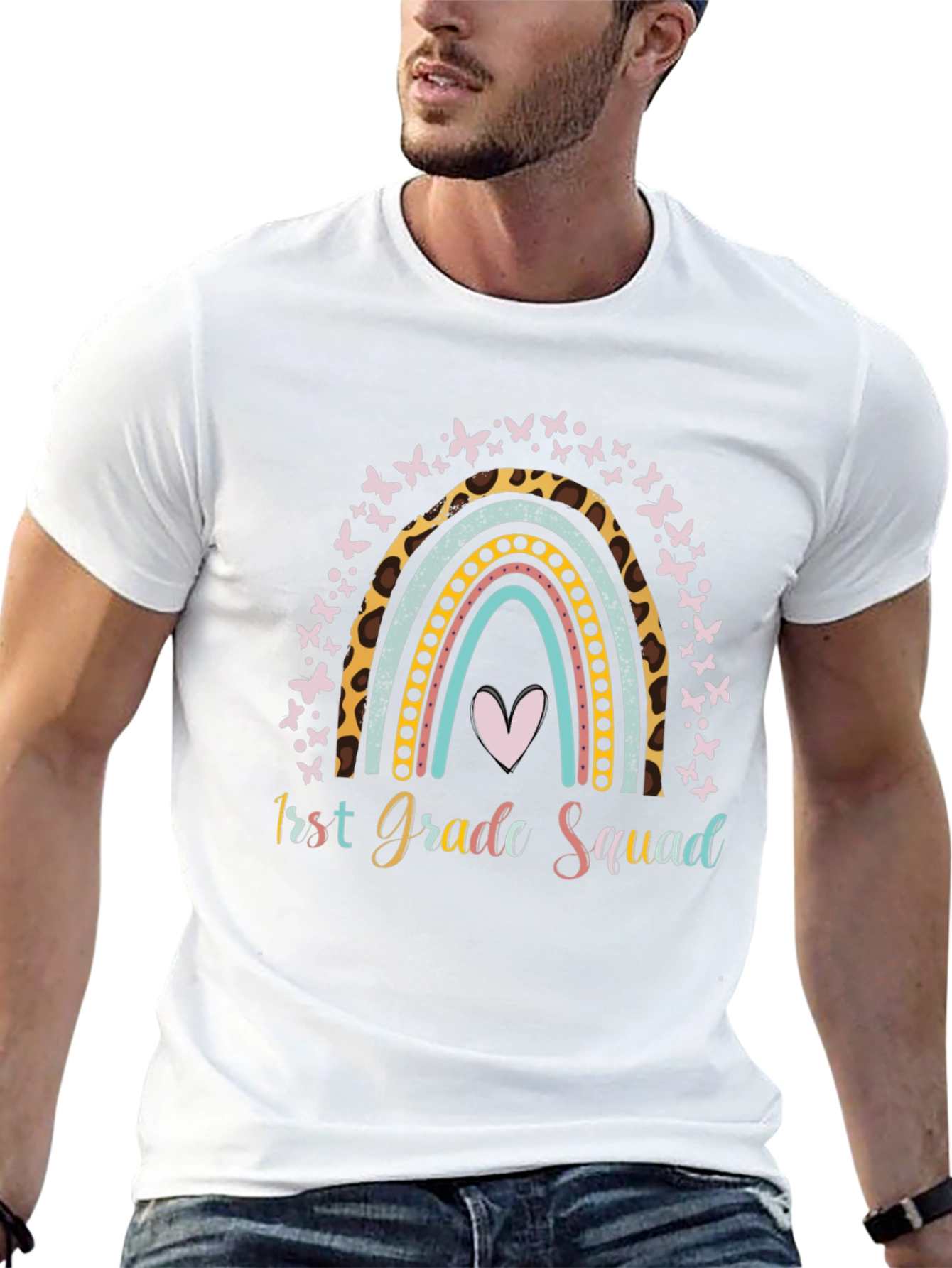 First Grade Squad Rainbow Butterfly T-Shirt