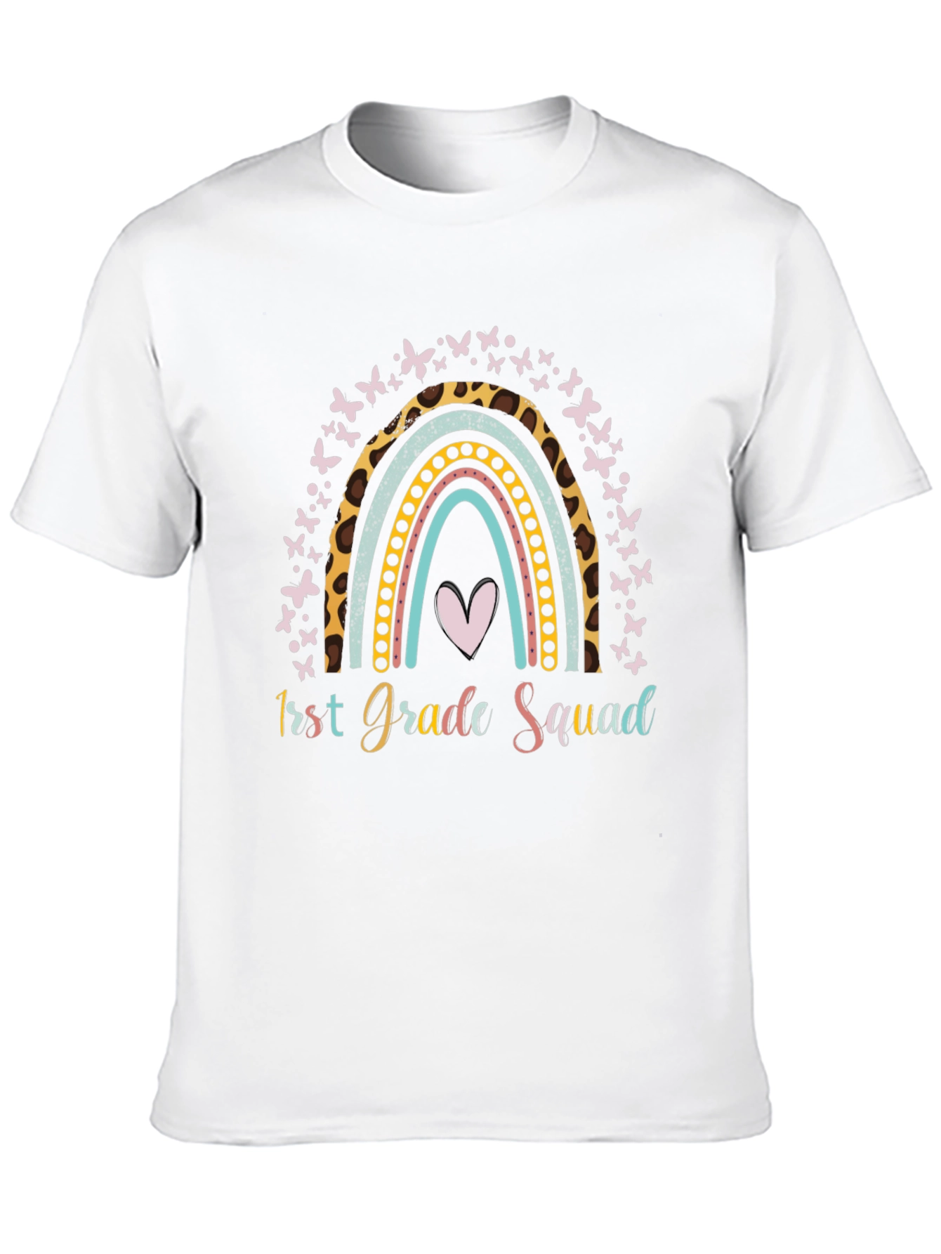 First Grade Squad Rainbow Butterfly T-Shirt