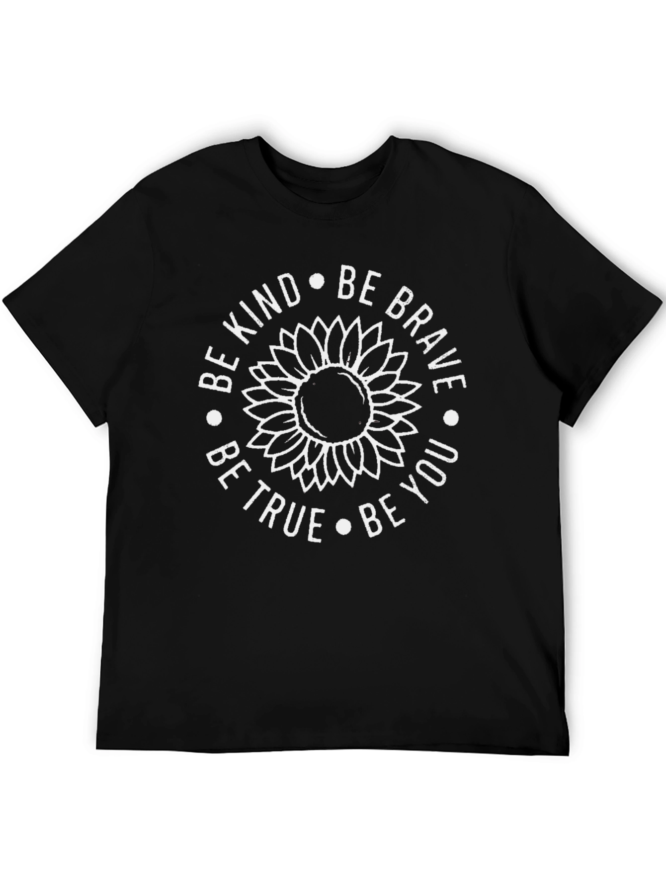 Be Kind Sunflower Graphic T-Shirt - Unisex Black Tee