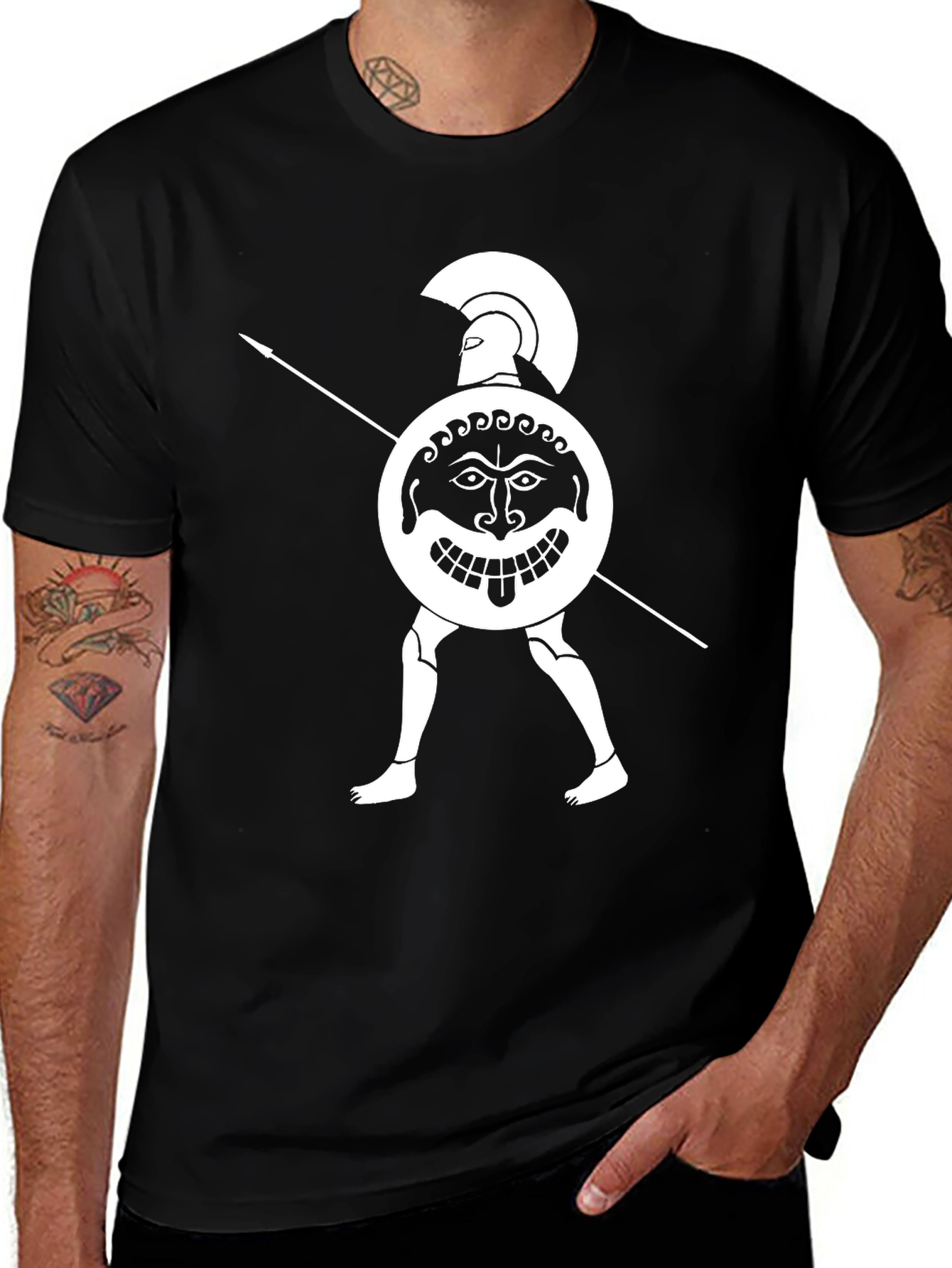 Spartan Warrior T-Shirt - Black Cotton Tee