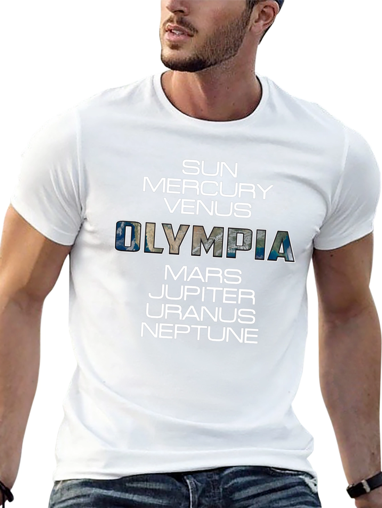 Planets of the Solar System Black Graphic T-Shirt