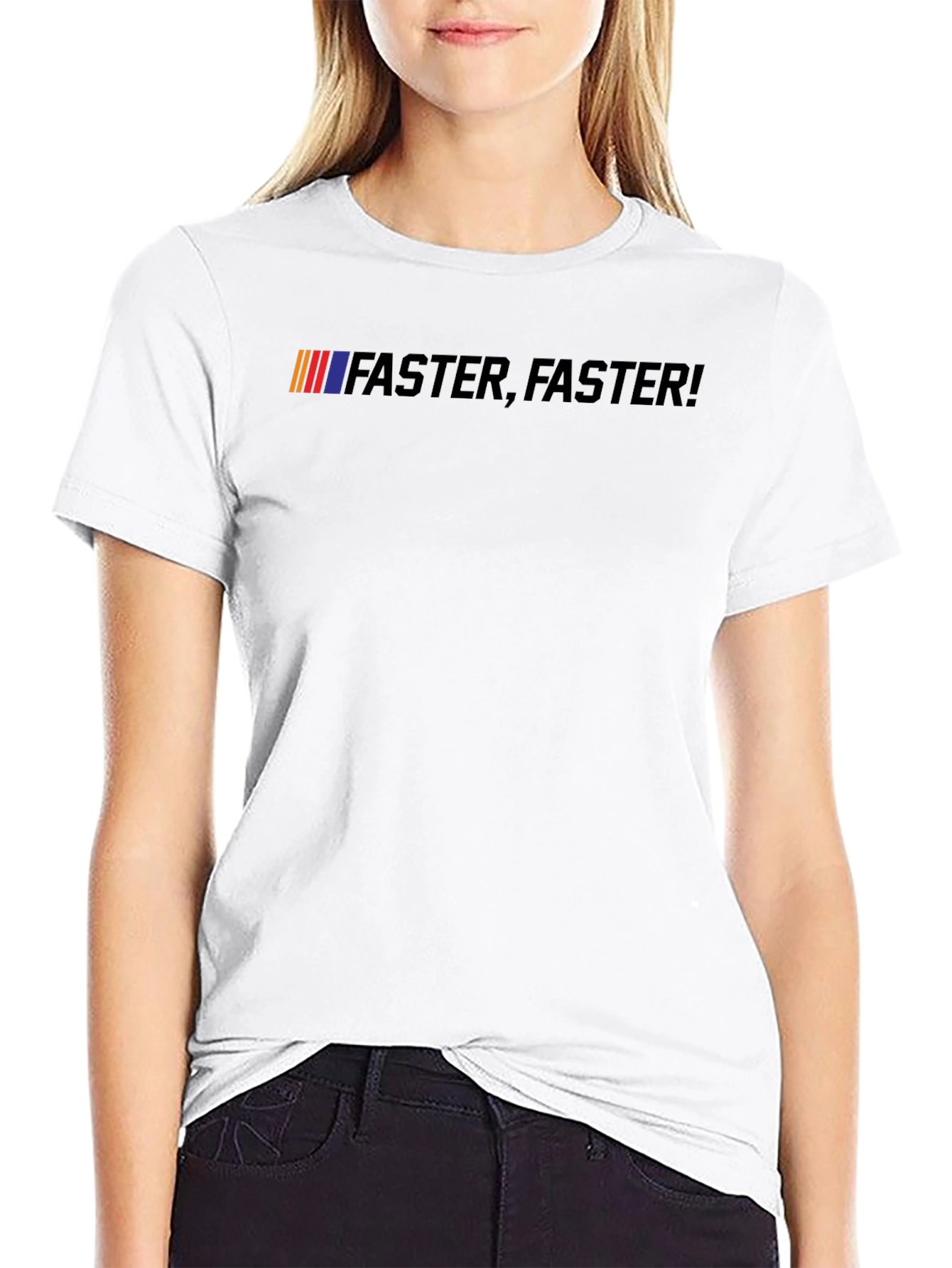Faster Faster! Black Graphic Tee