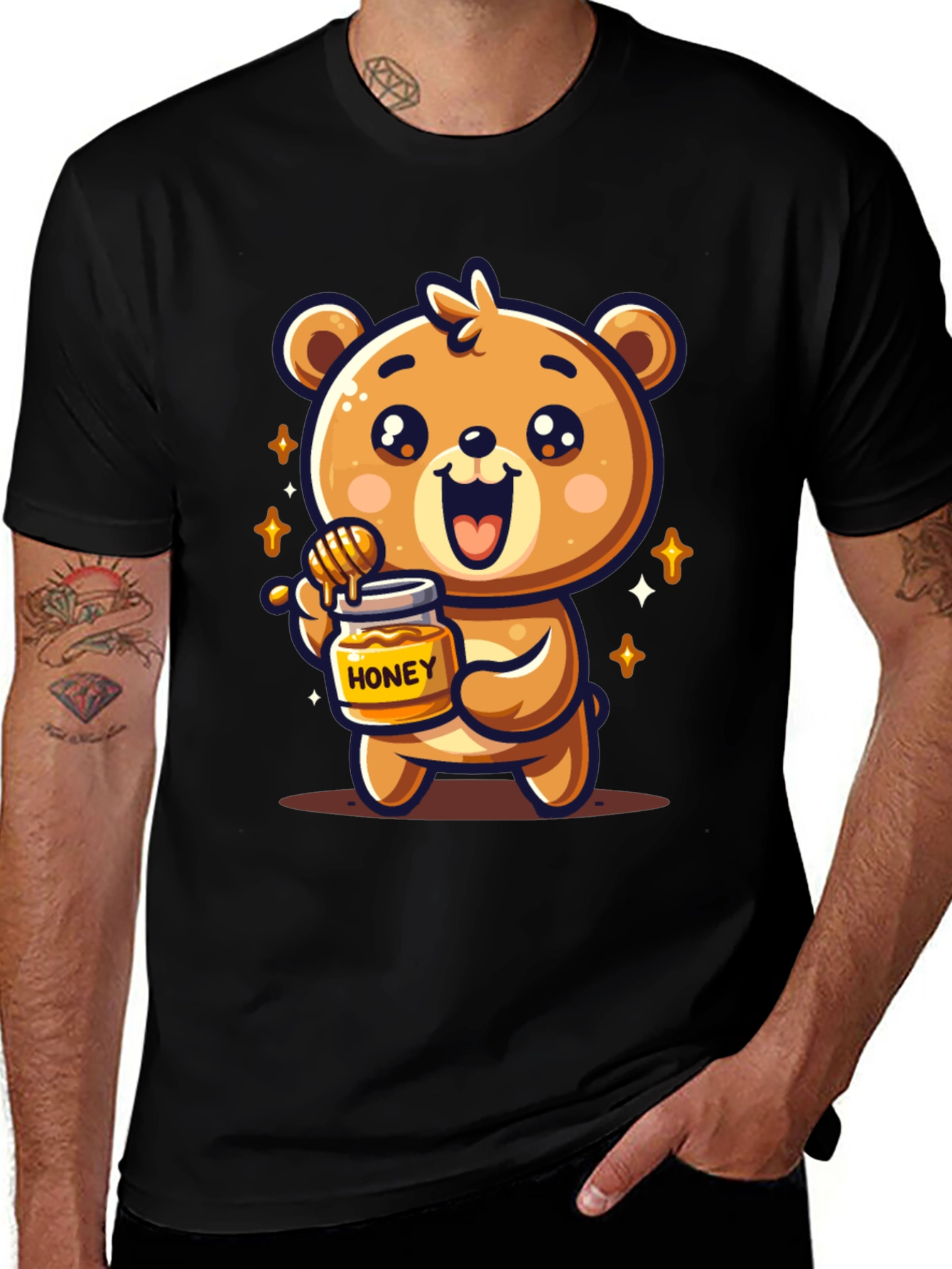 Cute Bear Honey Jar Graphic Tee