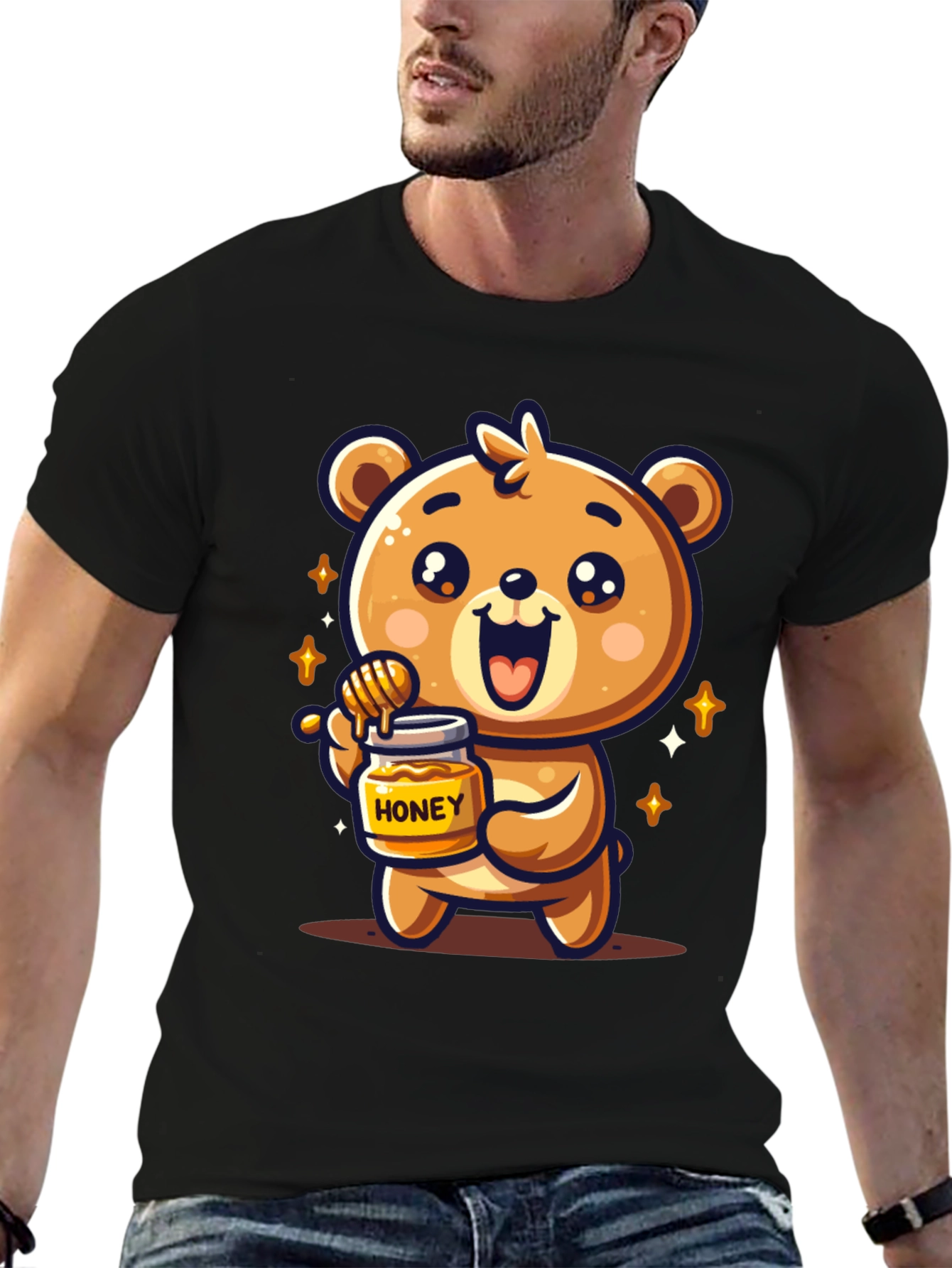 Cute Bear Honey Jar Graphic Tee