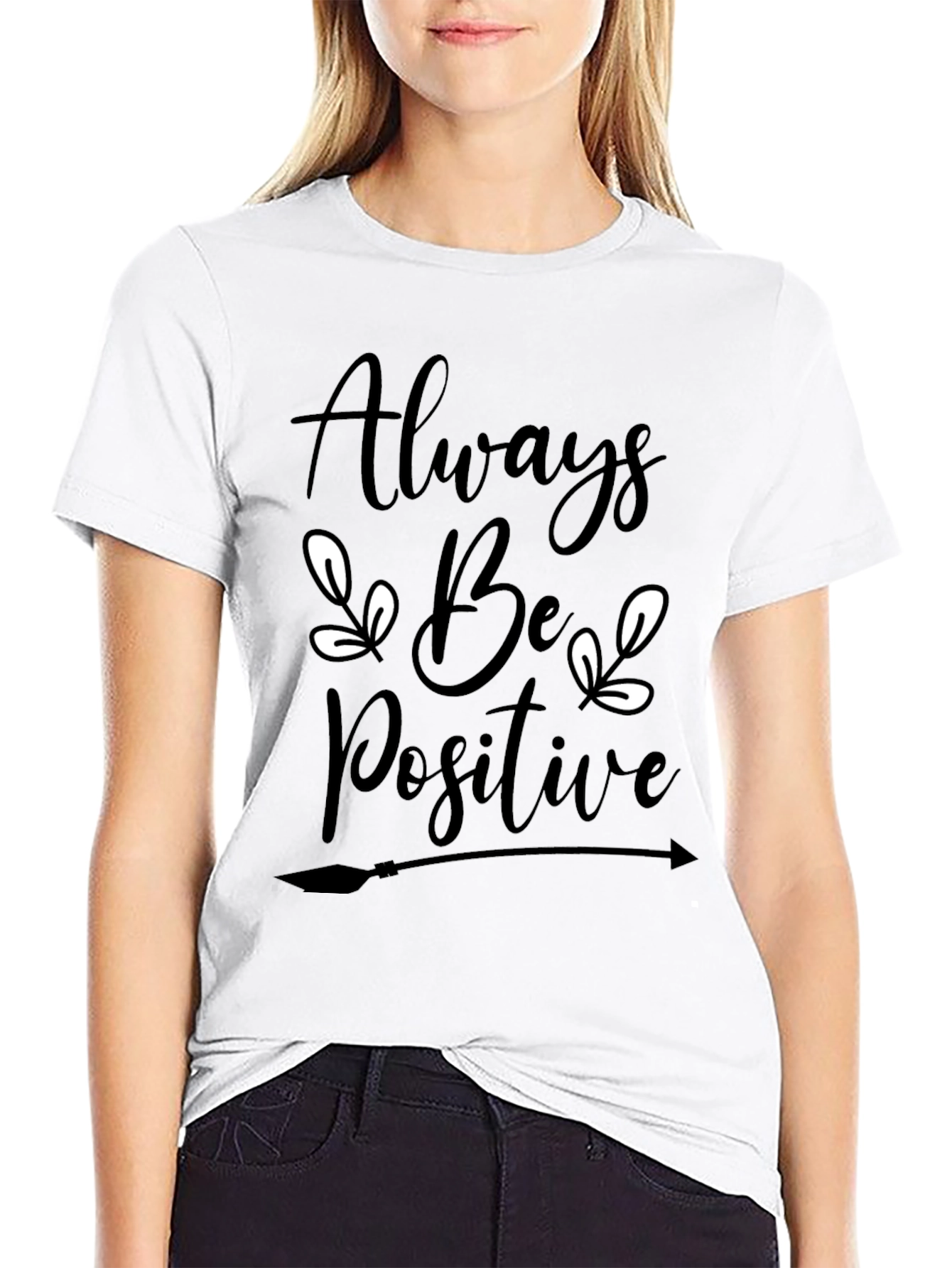 Always Be Positive Graphic Tee - Black