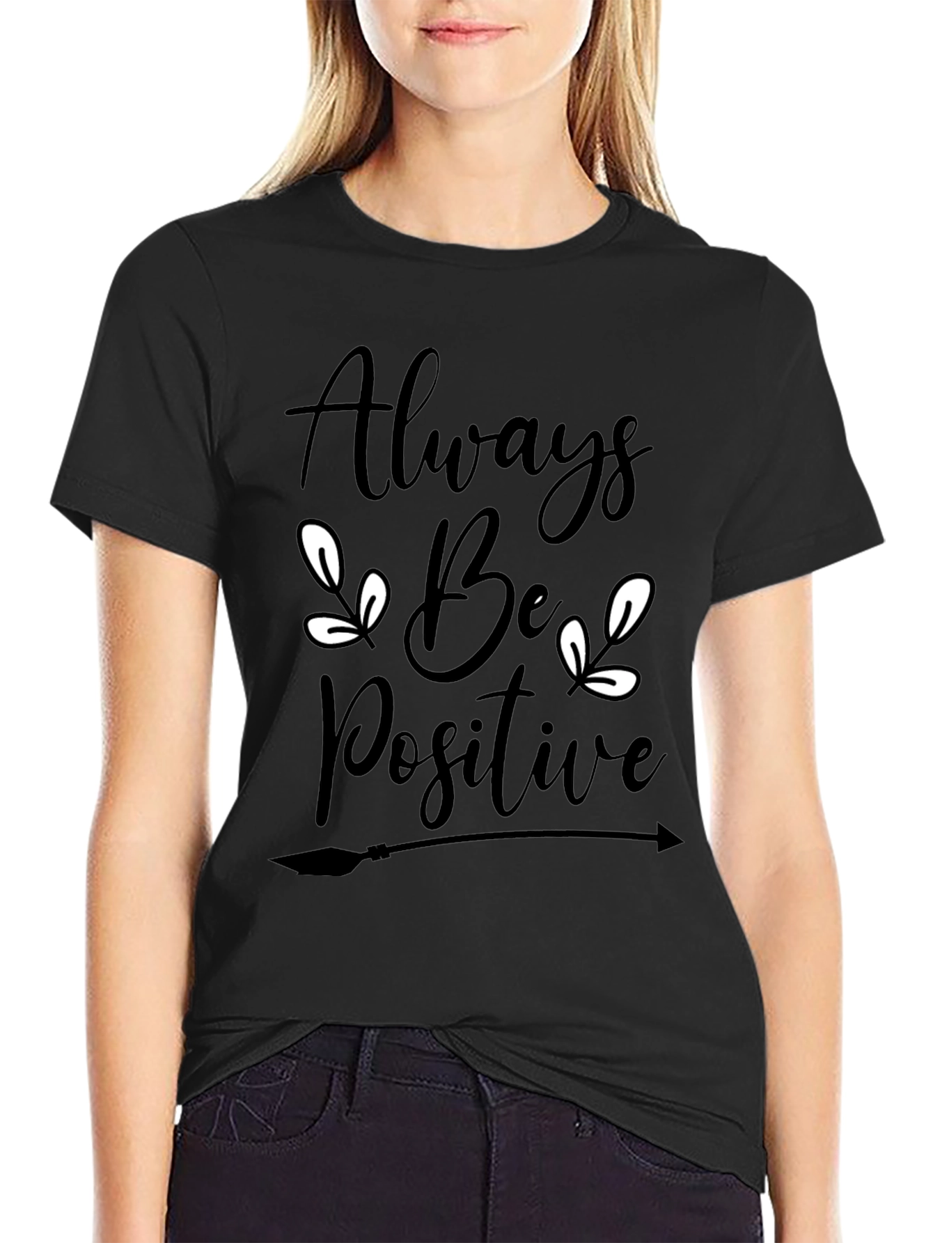 Always Be Positive Graphic Tee - Black
