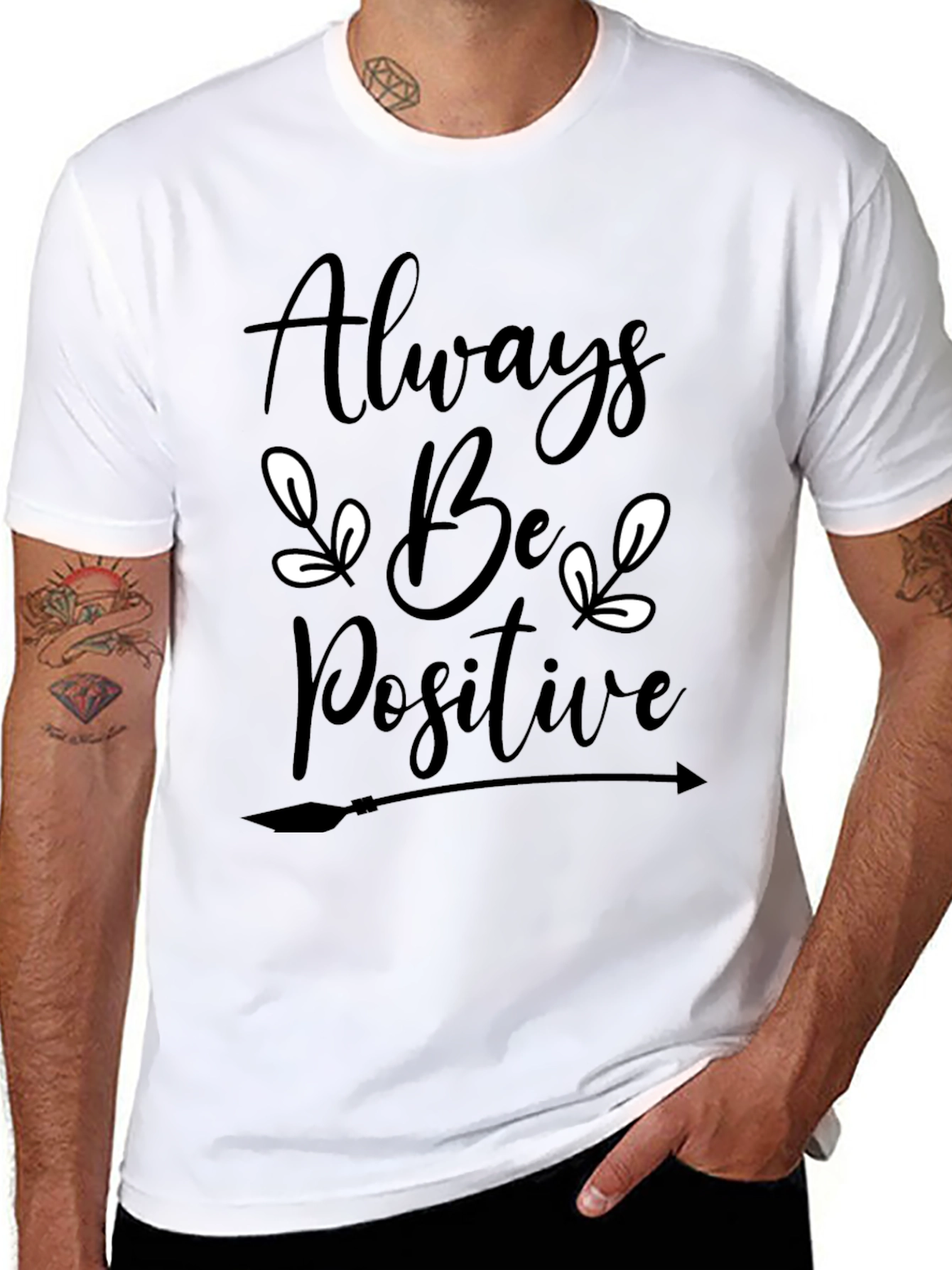 Always Be Positive Graphic Tee - Black