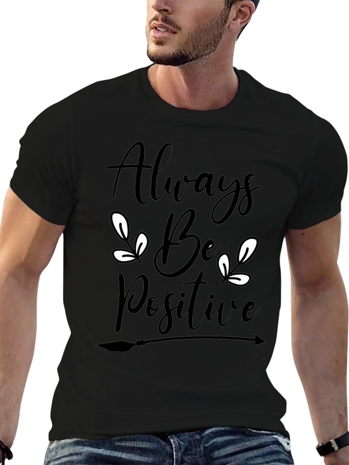 Always Be Positive Graphic Tee - Black