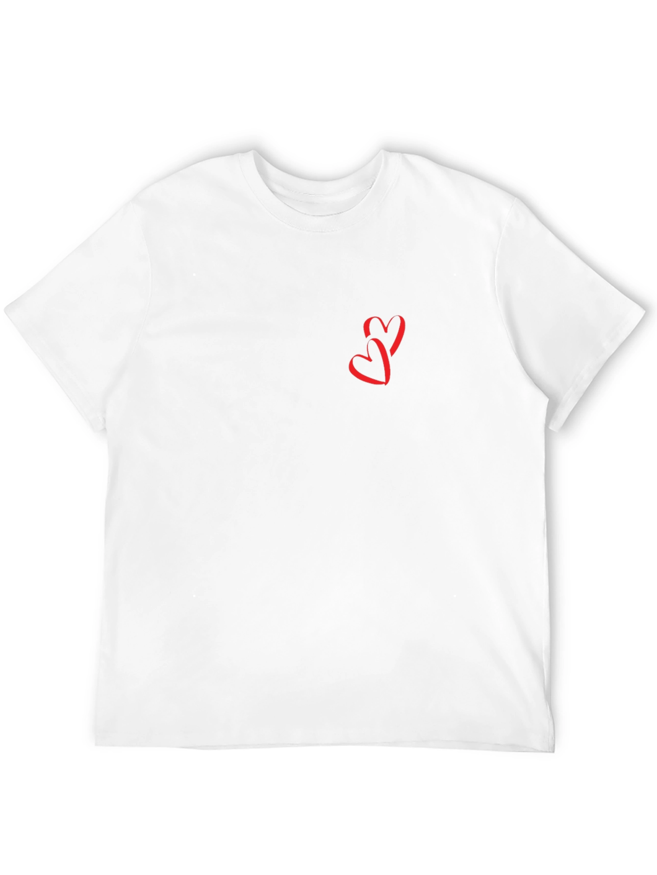Mens Black T-Shirt with Red Heart Graphic