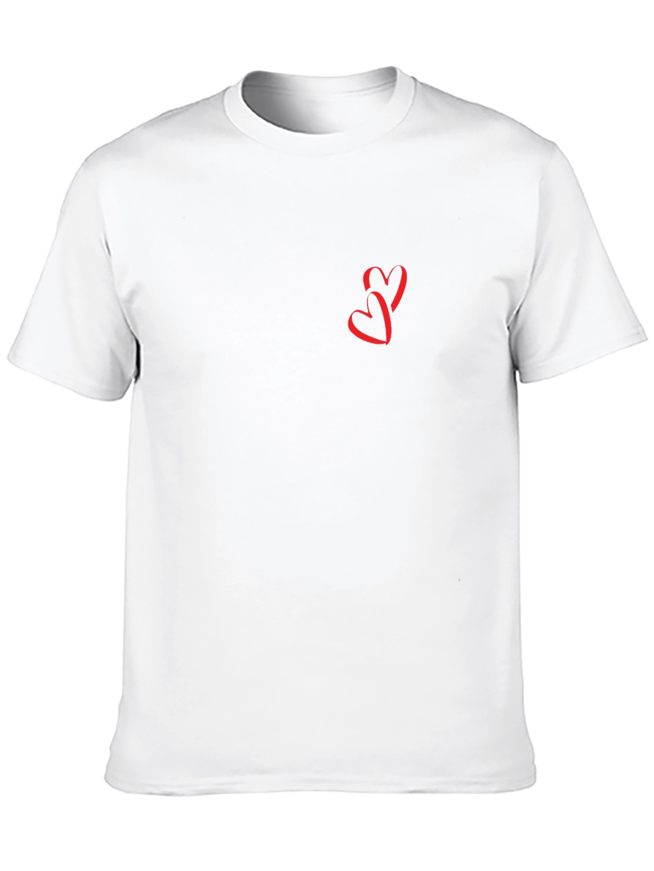 Mens Black T-Shirt with Red Heart Graphic