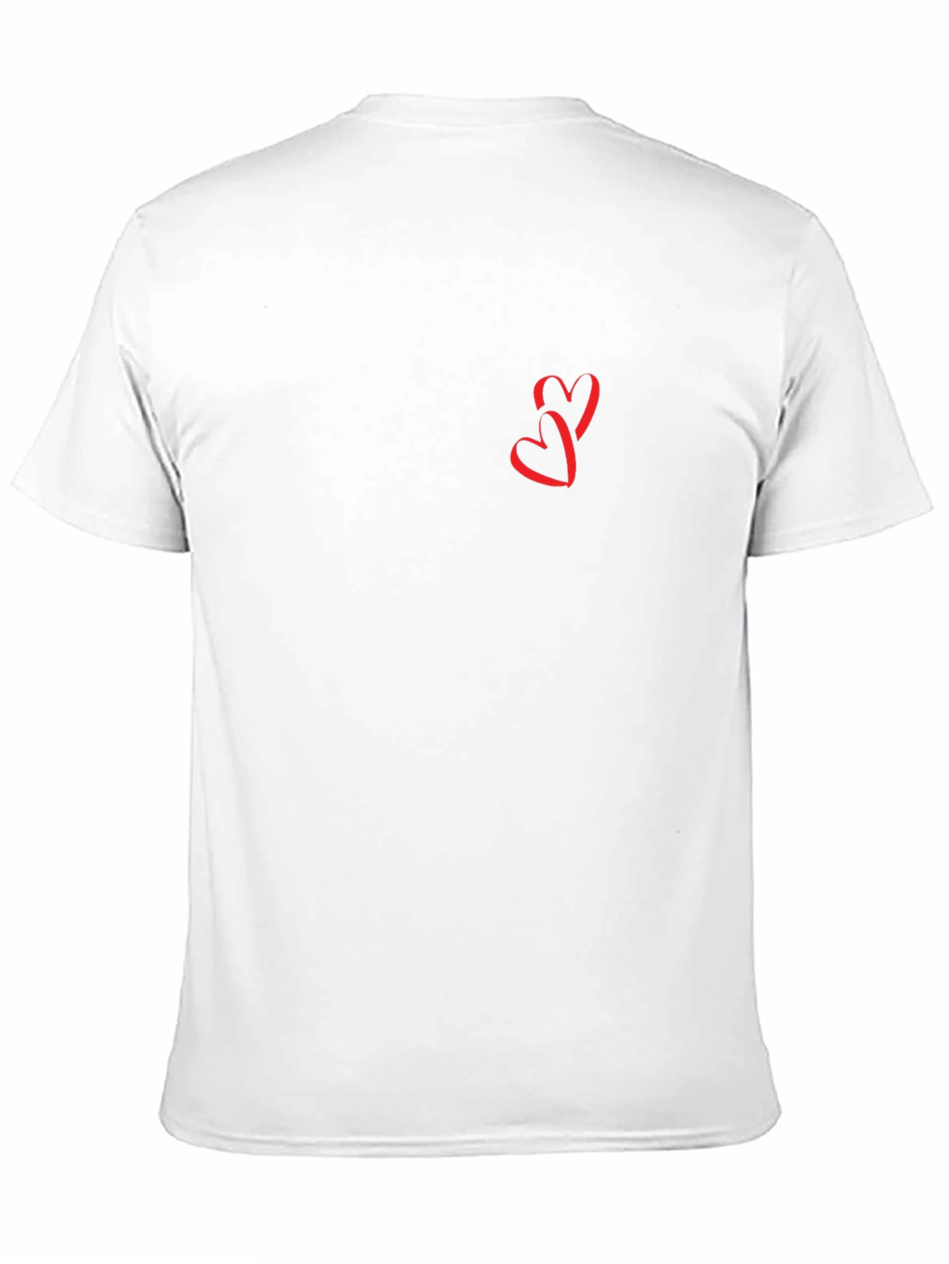 Mens Black T-Shirt with Red Heart Graphic